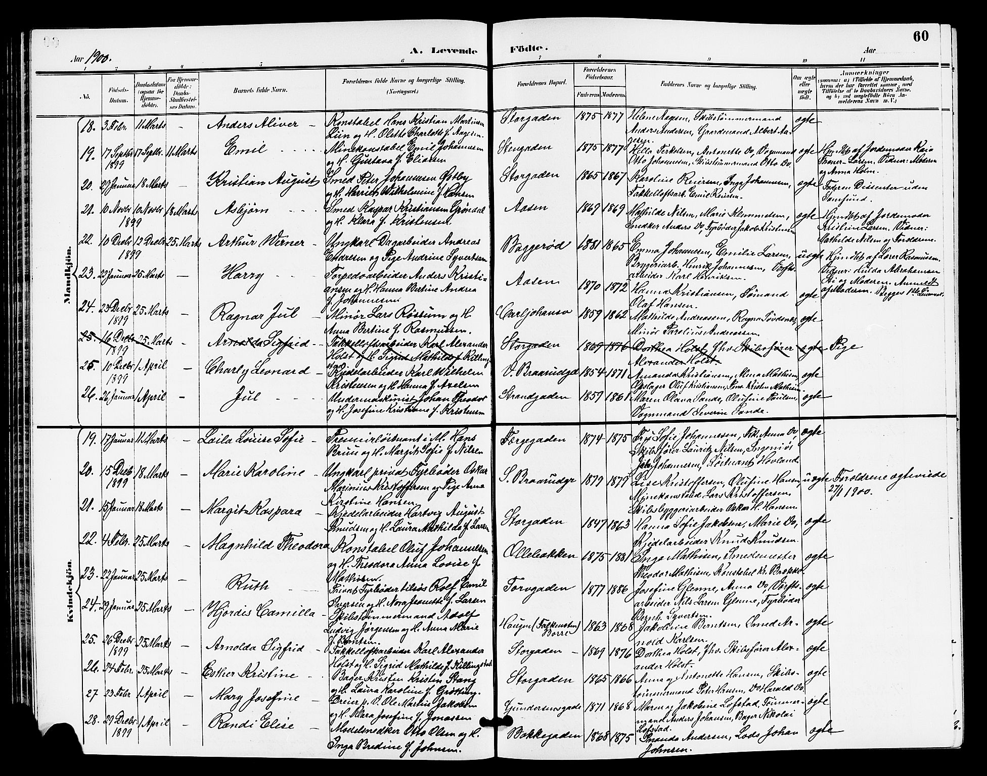 Horten kirkebøker, AV/SAKO-A-348/G/Ga/L0006: Parish register (copy) no. 6, 1896-1904, p. 60