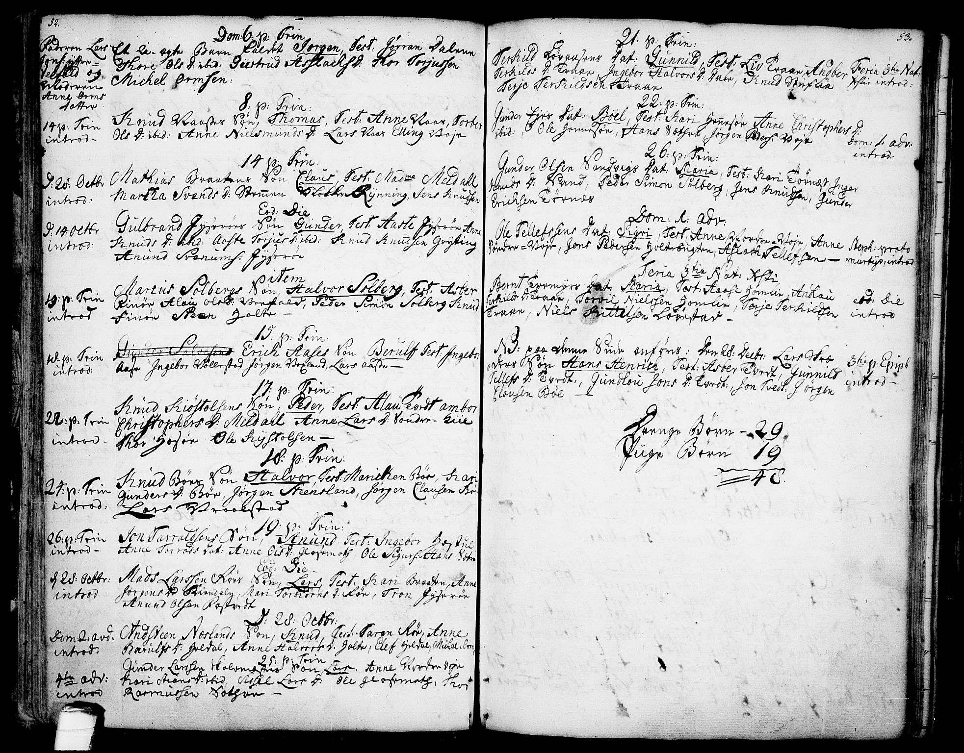 Drangedal kirkebøker, SAKO/A-258/F/Fa/L0001: Parish register (official) no. 1, 1697-1767, p. 52-53