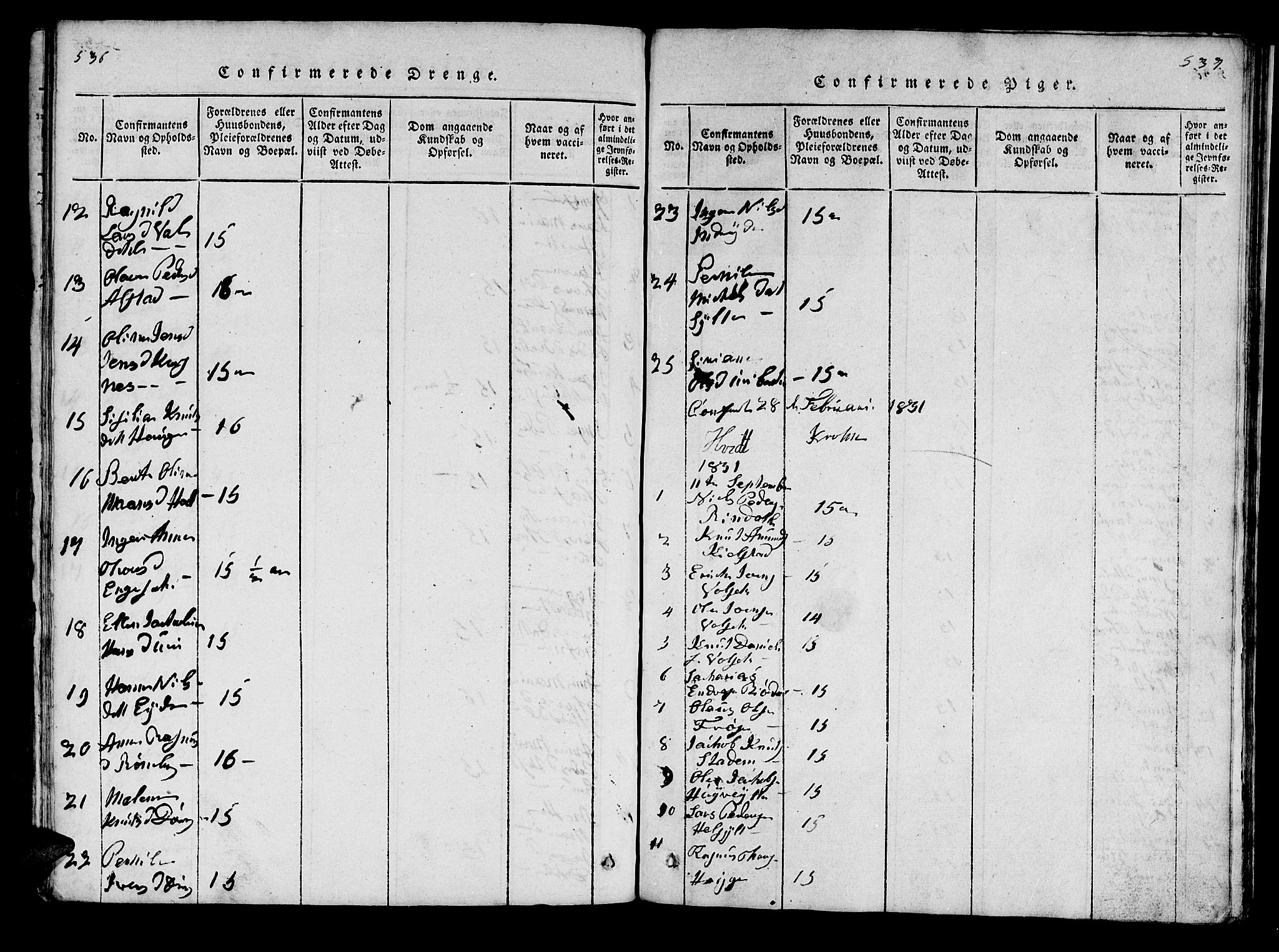 Ministerialprotokoller, klokkerbøker og fødselsregistre - Møre og Romsdal, SAT/A-1454/519/L0246: Parish register (official) no. 519A05, 1817-1834, p. 536-537