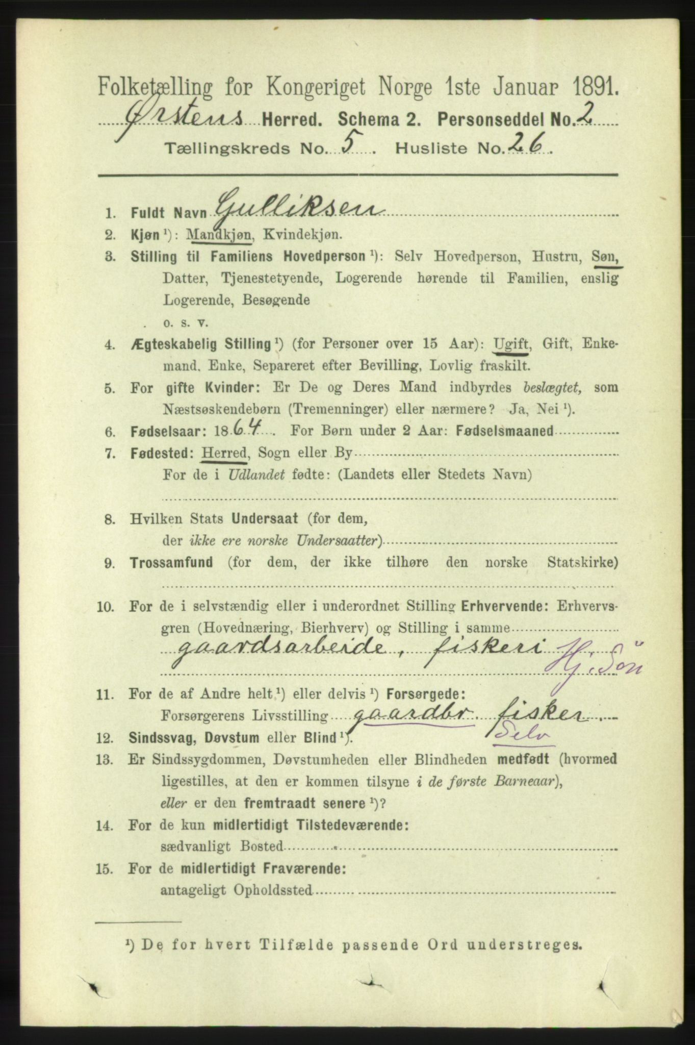 RA, 1891 census for 1520 Ørsta, 1891, p. 2436