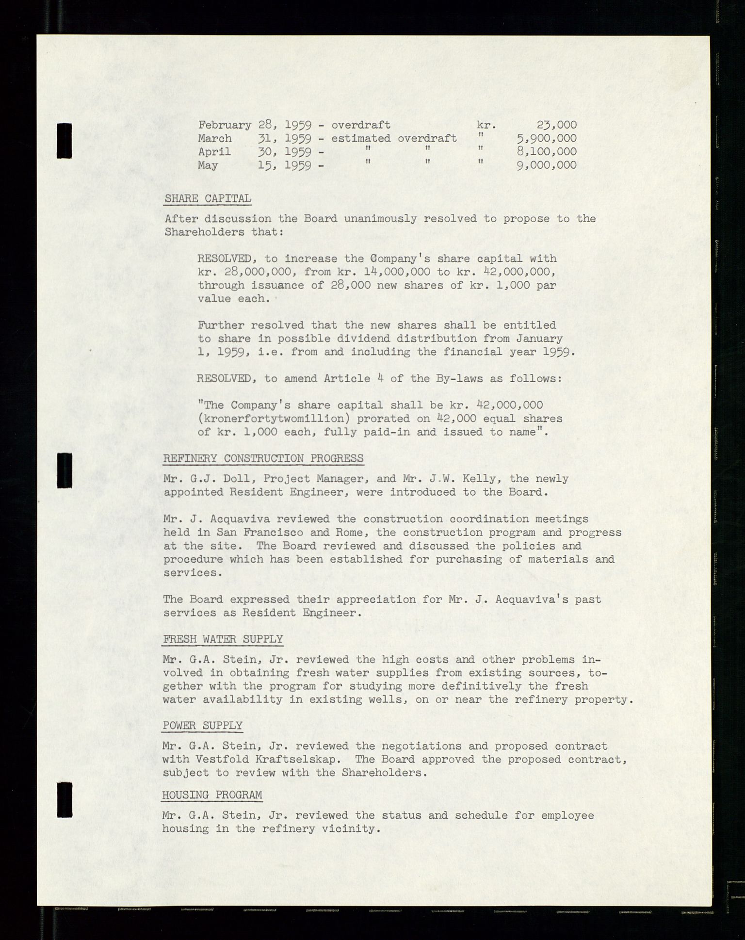 PA 1537 - A/S Essoraffineriet Norge, AV/SAST-A-101957/A/Aa/L0001/0002: Styremøter / Shareholder meetings, board meetings, by laws (vedtekter), 1957-1960, p. 150
