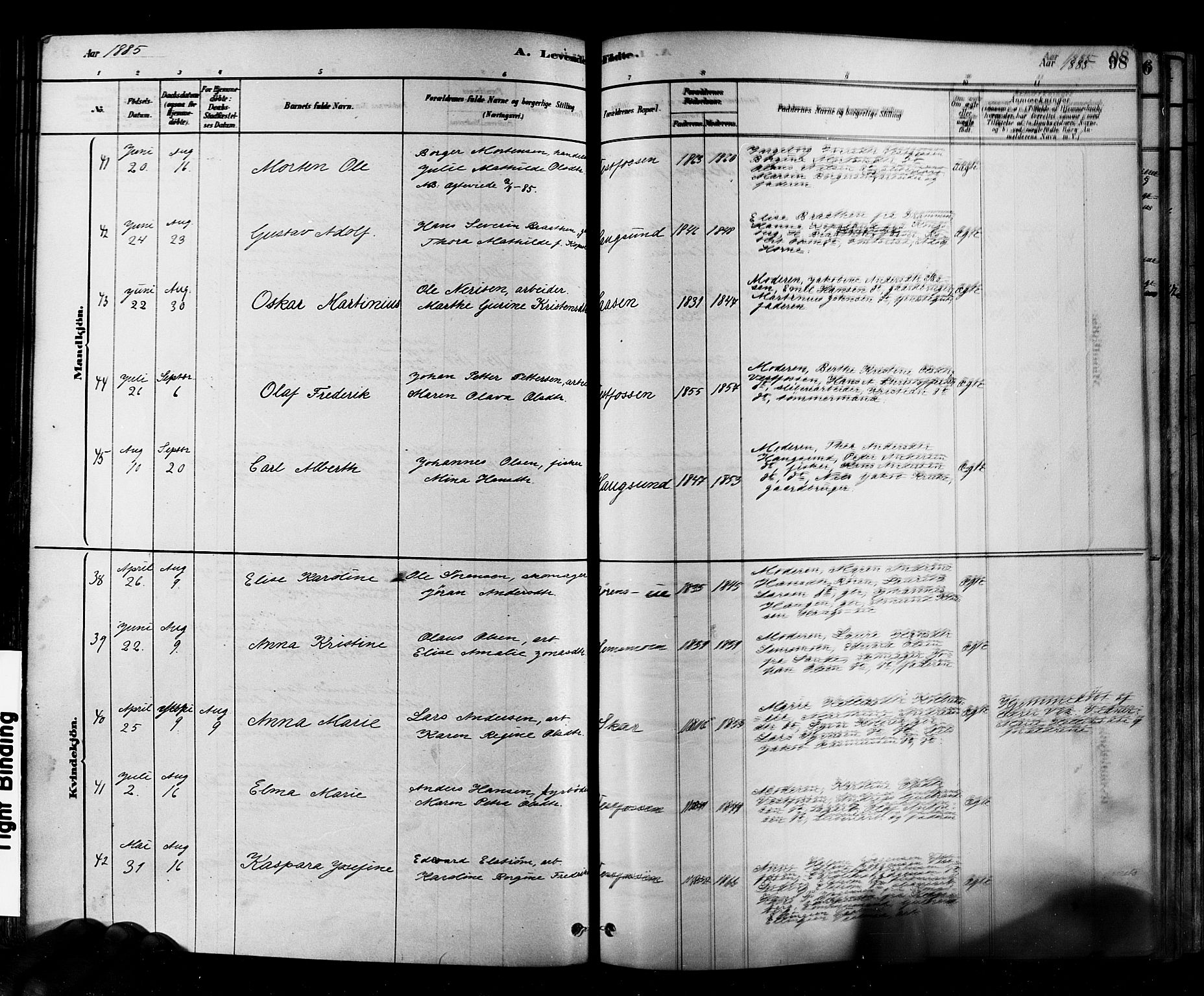 Eiker kirkebøker, AV/SAKO-A-4/F/Fb/L0001: Parish register (official) no. II 1, 1878-1888, p. 98