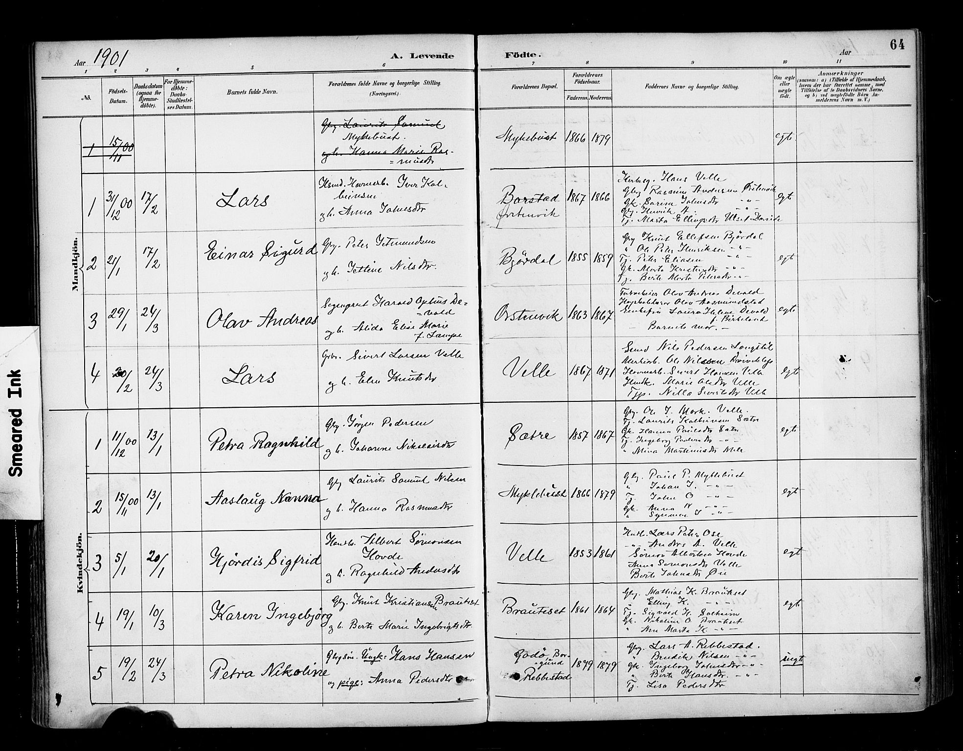 Ministerialprotokoller, klokkerbøker og fødselsregistre - Møre og Romsdal, AV/SAT-A-1454/513/L0177: Parish register (official) no. 513A04, 1890-1906, p. 64