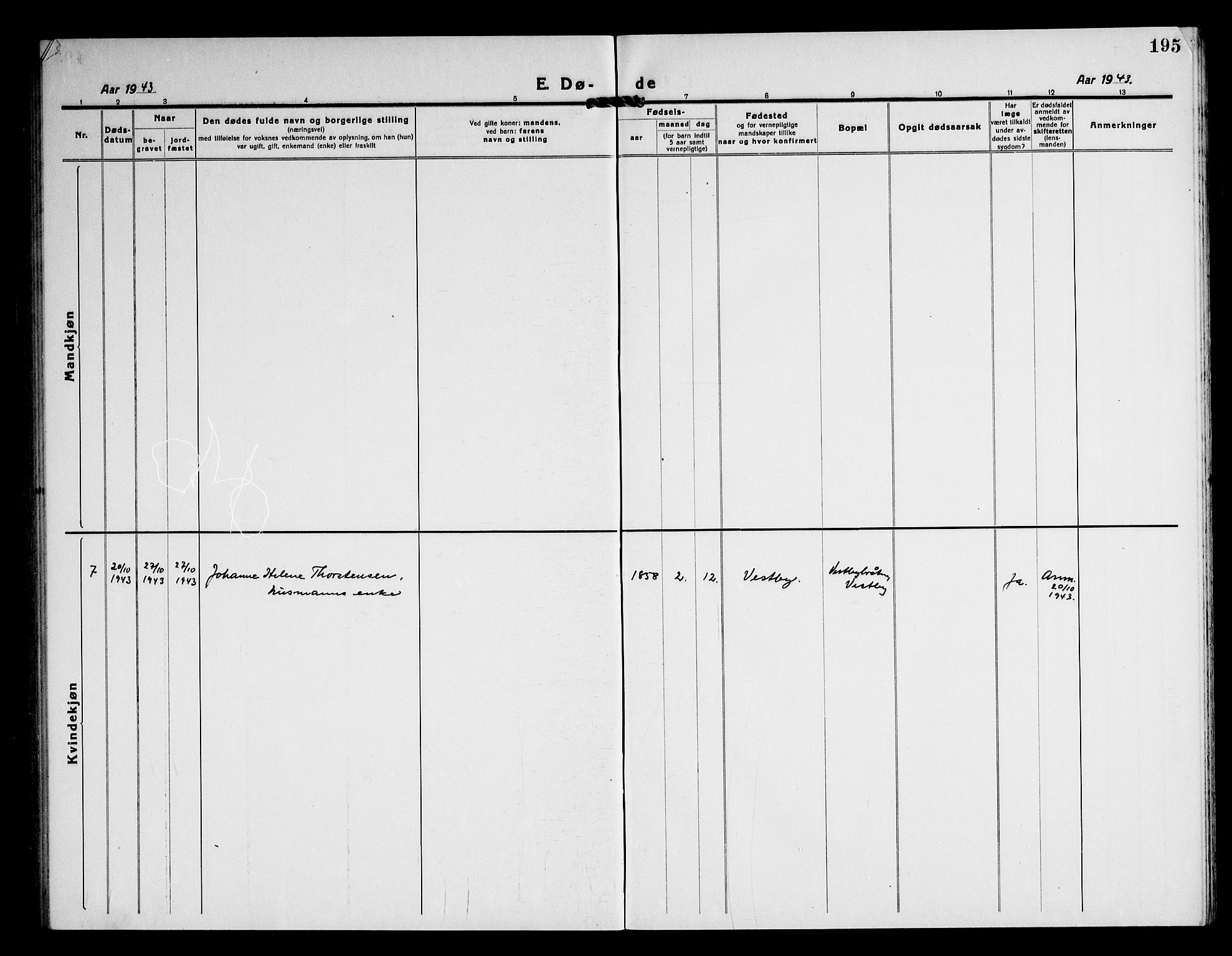 Vestby prestekontor Kirkebøker, SAO/A-10893/G/Ga/L0003: Parish register (copy) no. I 3, 1917-1947, p. 195