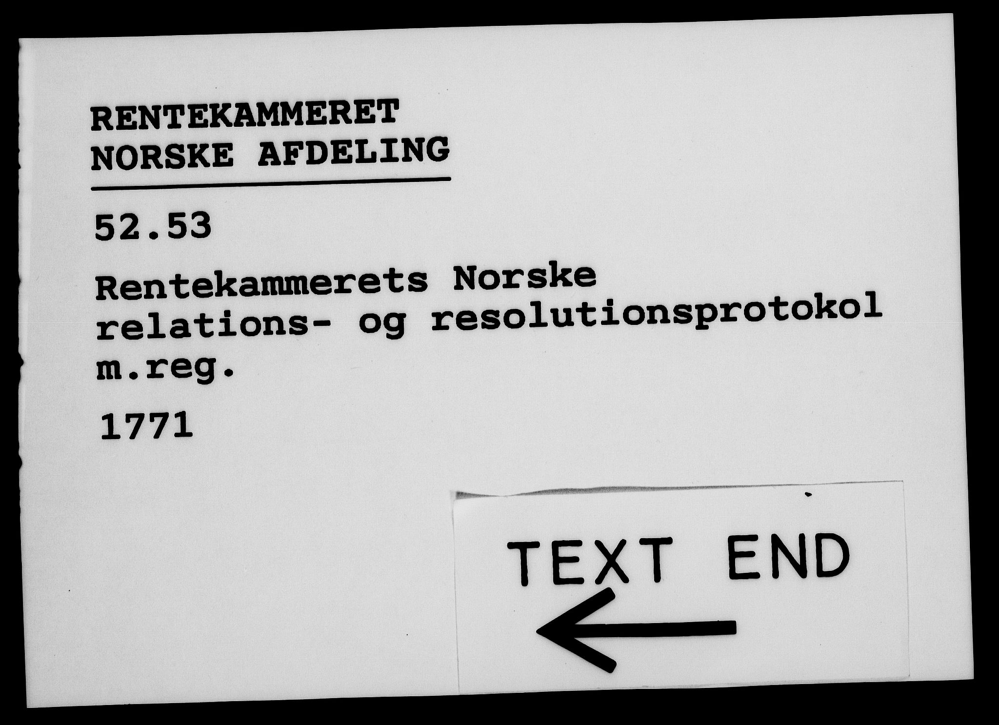 Rentekammeret, Kammerkanselliet, RA/EA-3111/G/Gf/Gfa/L0053: Norsk relasjons- og resolusjonsprotokoll (merket RK 52.53), 1771, p. 170