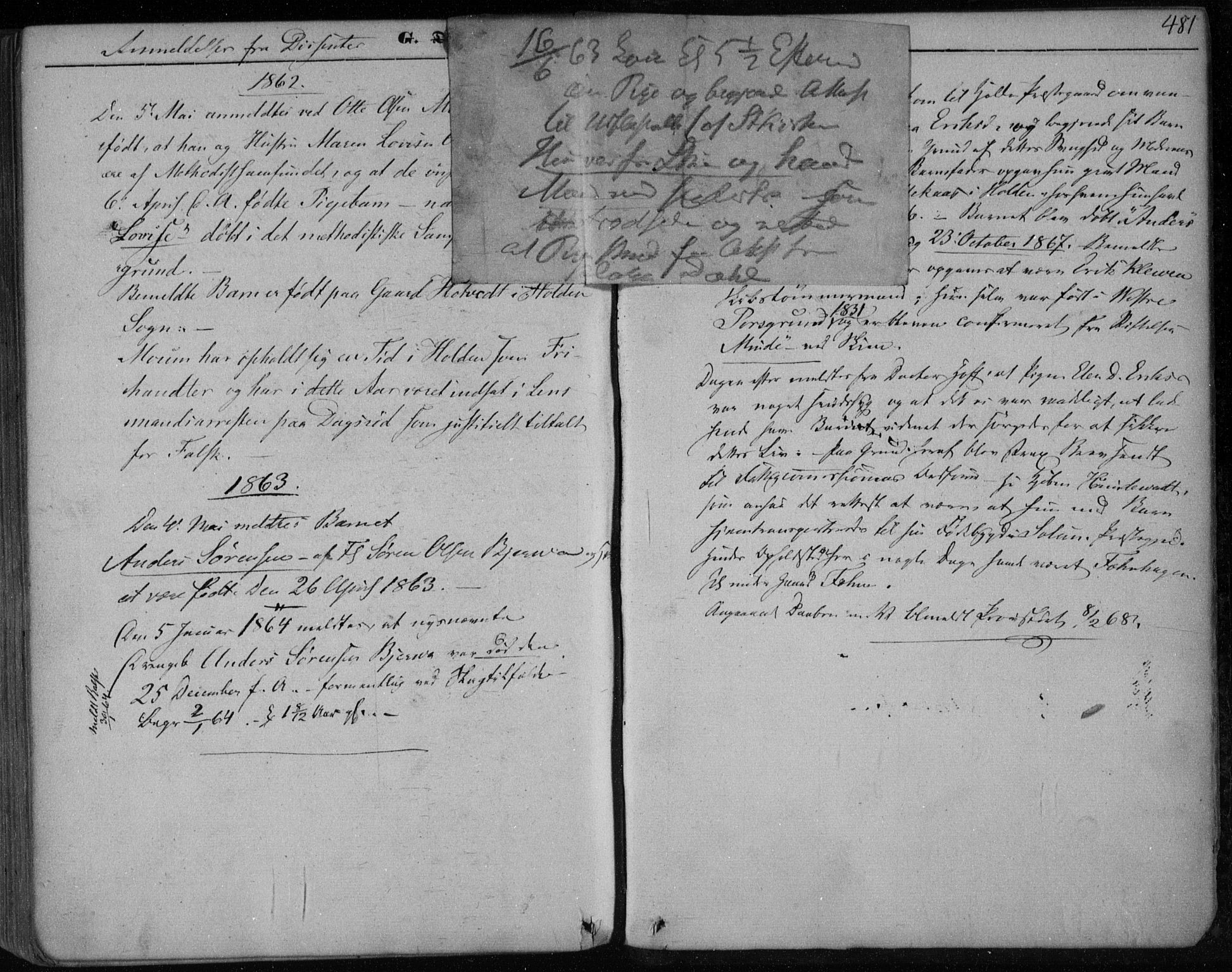 Holla kirkebøker, SAKO/A-272/F/Fa/L0005: Parish register (official) no. 5, 1849-1860, p. 481
