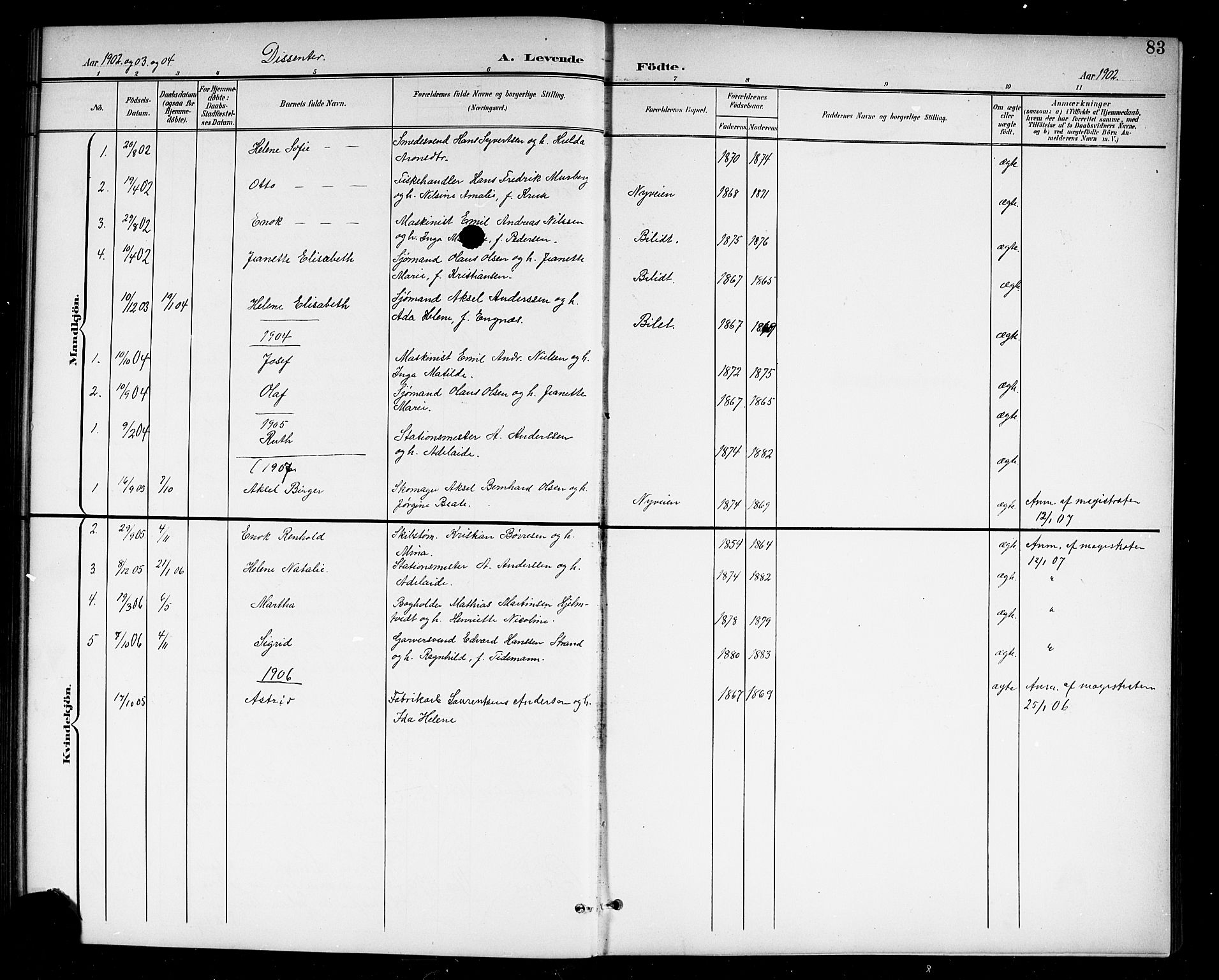 Holmestrand kirkebøker, SAKO/A-346/G/Ga/L0006: Parish register (copy) no. 6, 1901-1923, p. 83