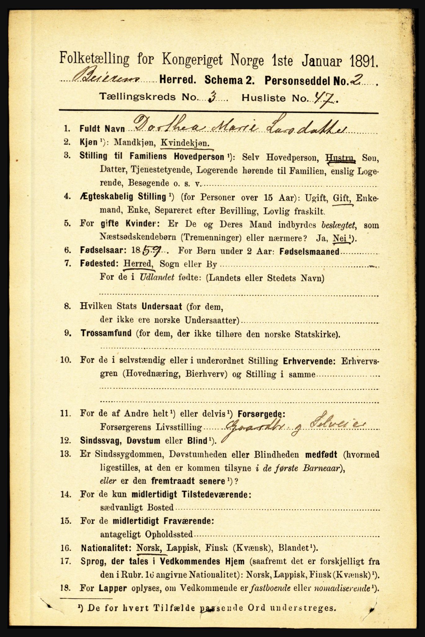 RA, 1891 census for 1839 Beiarn, 1891, p. 1302