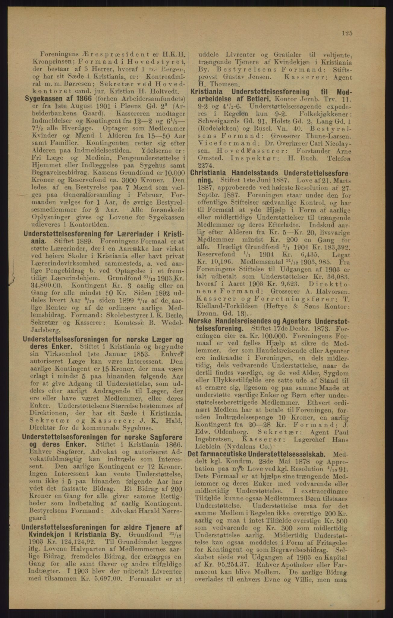 Kristiania/Oslo adressebok, PUBL/-, 1905, p. 125