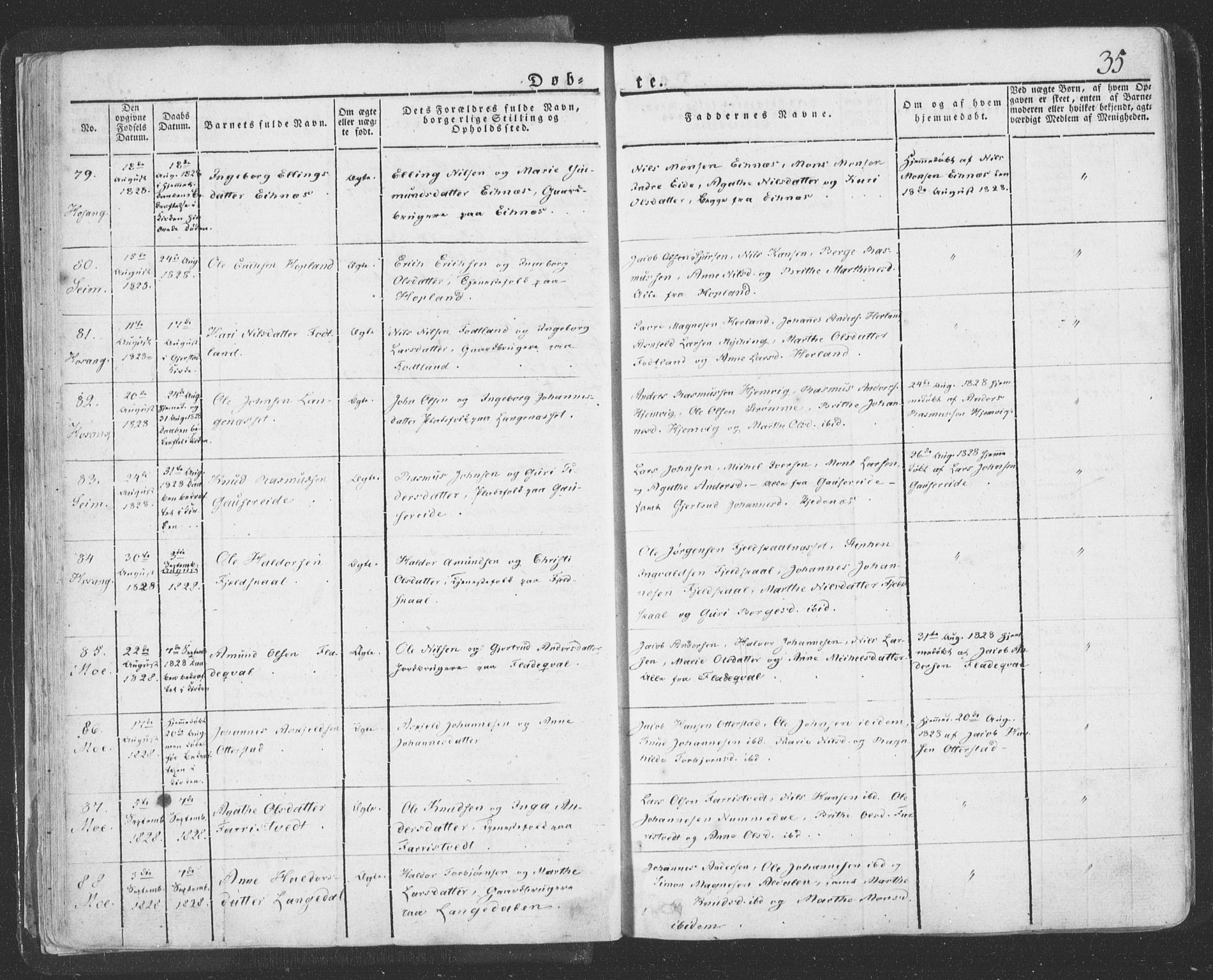 Hosanger sokneprestembete, AV/SAB-A-75801/H/Haa: Parish register (official) no. A 6, 1824-1835, p. 35