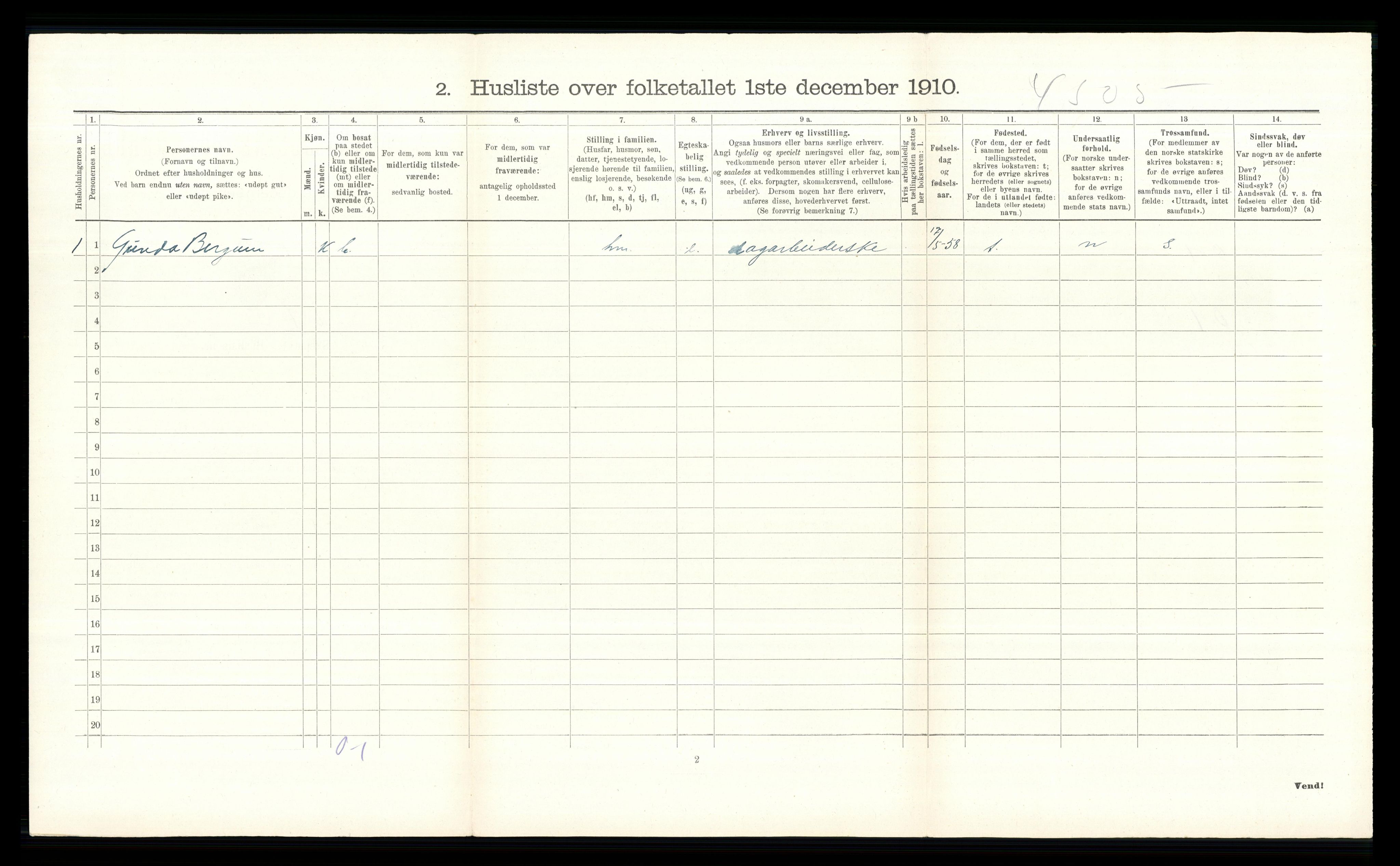 RA, 1910 census for Nordre Land, 1910, p. 1746