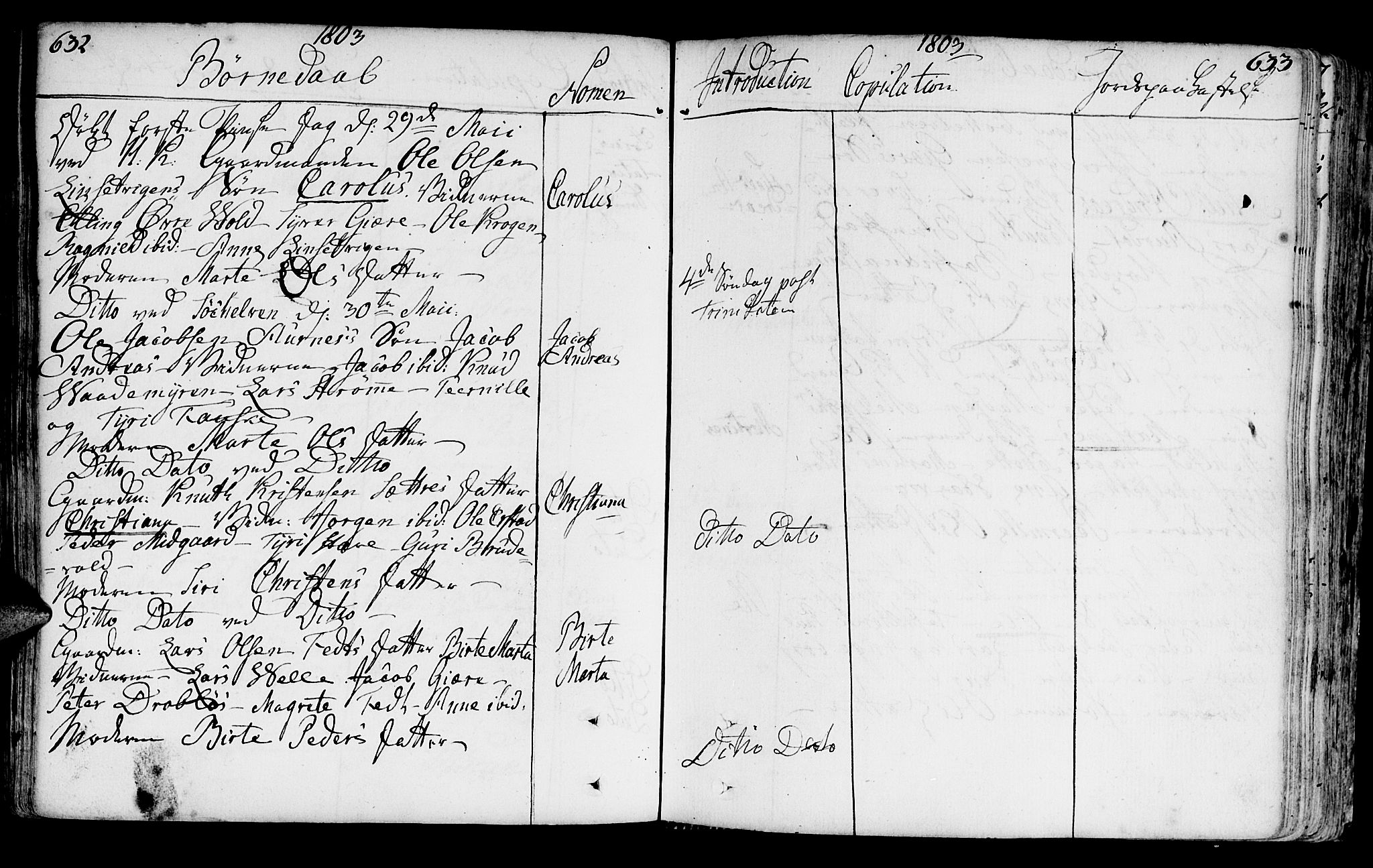 Ministerialprotokoller, klokkerbøker og fødselsregistre - Møre og Romsdal, AV/SAT-A-1454/522/L0308: Parish register (official) no. 522A03, 1773-1809, p. 632-633