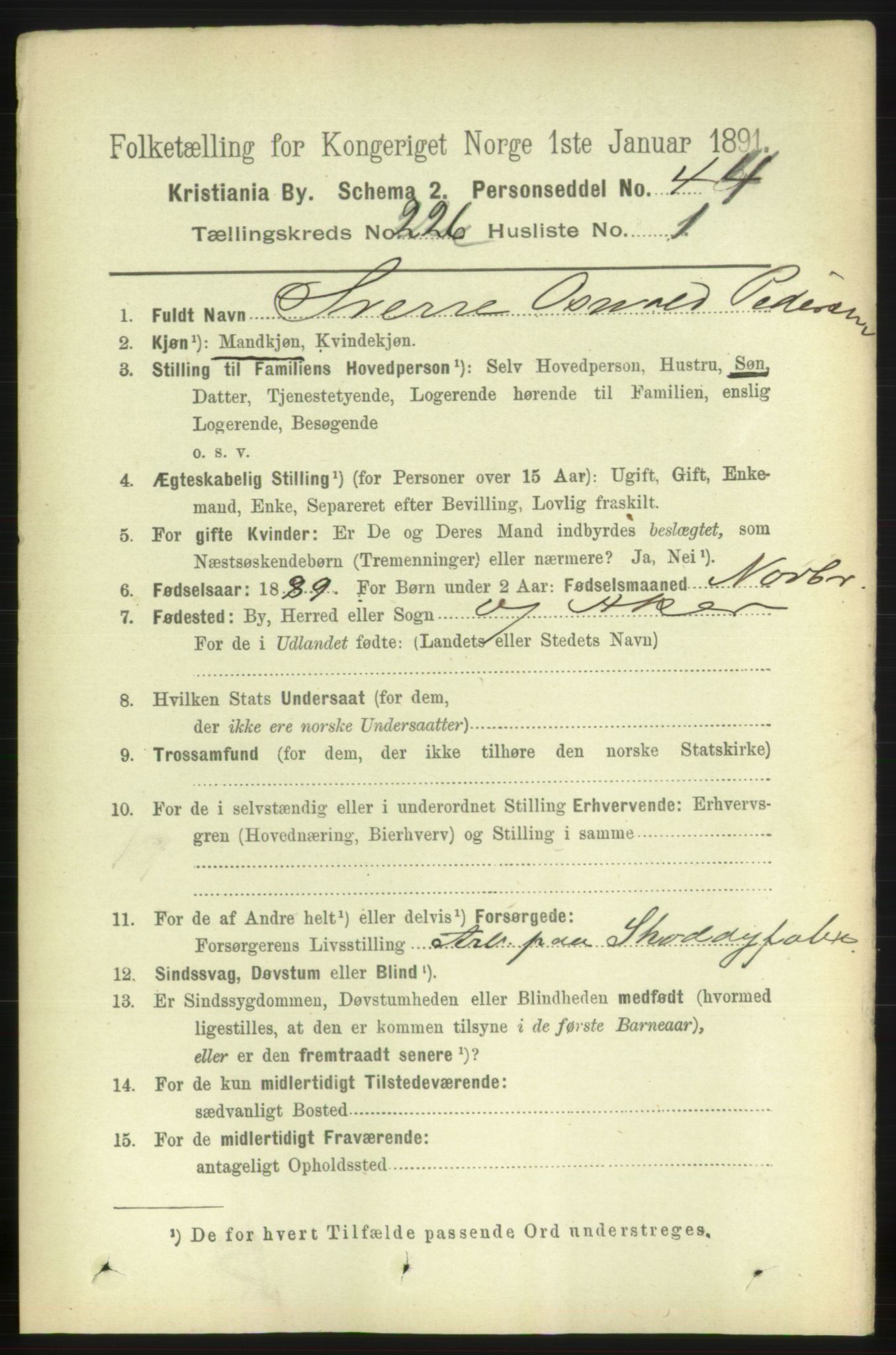 RA, 1891 census for 0301 Kristiania, 1891, p. 137467