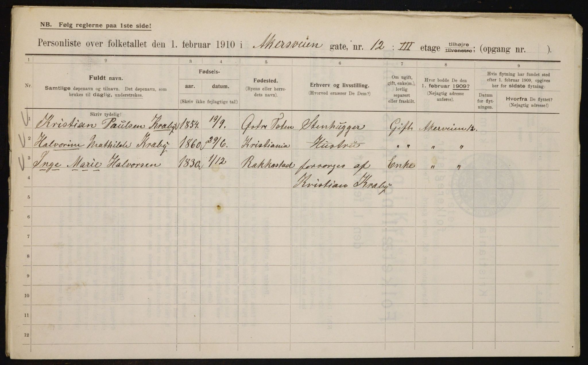 OBA, Municipal Census 1910 for Kristiania, 1910, p. 776