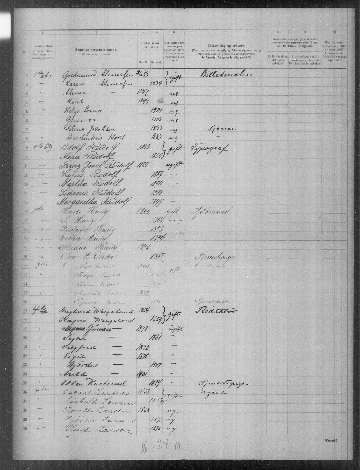 OBA, Municipal Census 1903 for Kristiania, 1903, p. 17976