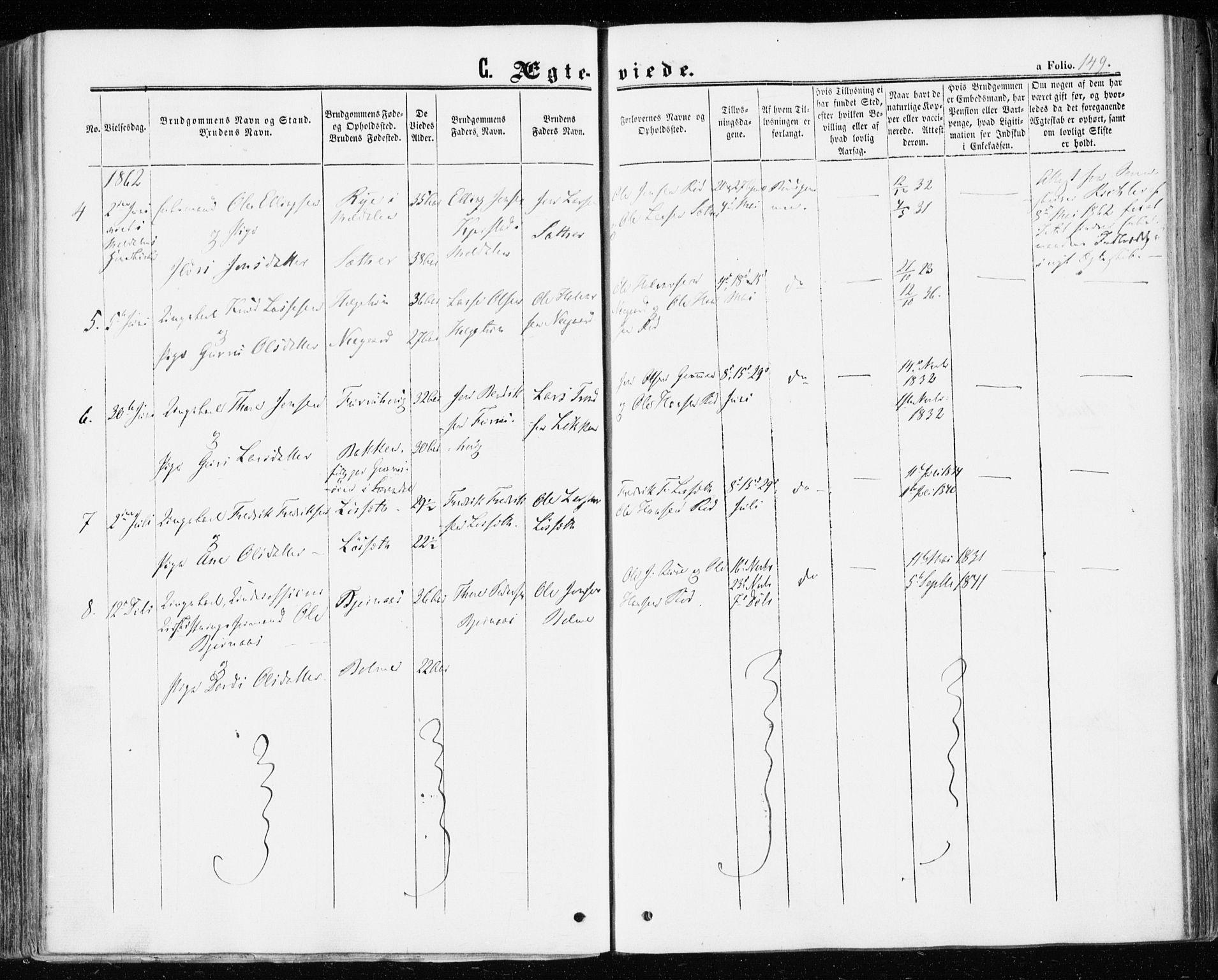 Ministerialprotokoller, klokkerbøker og fødselsregistre - Møre og Romsdal, AV/SAT-A-1454/598/L1067: Parish register (official) no. 598A01, 1858-1871, p. 149