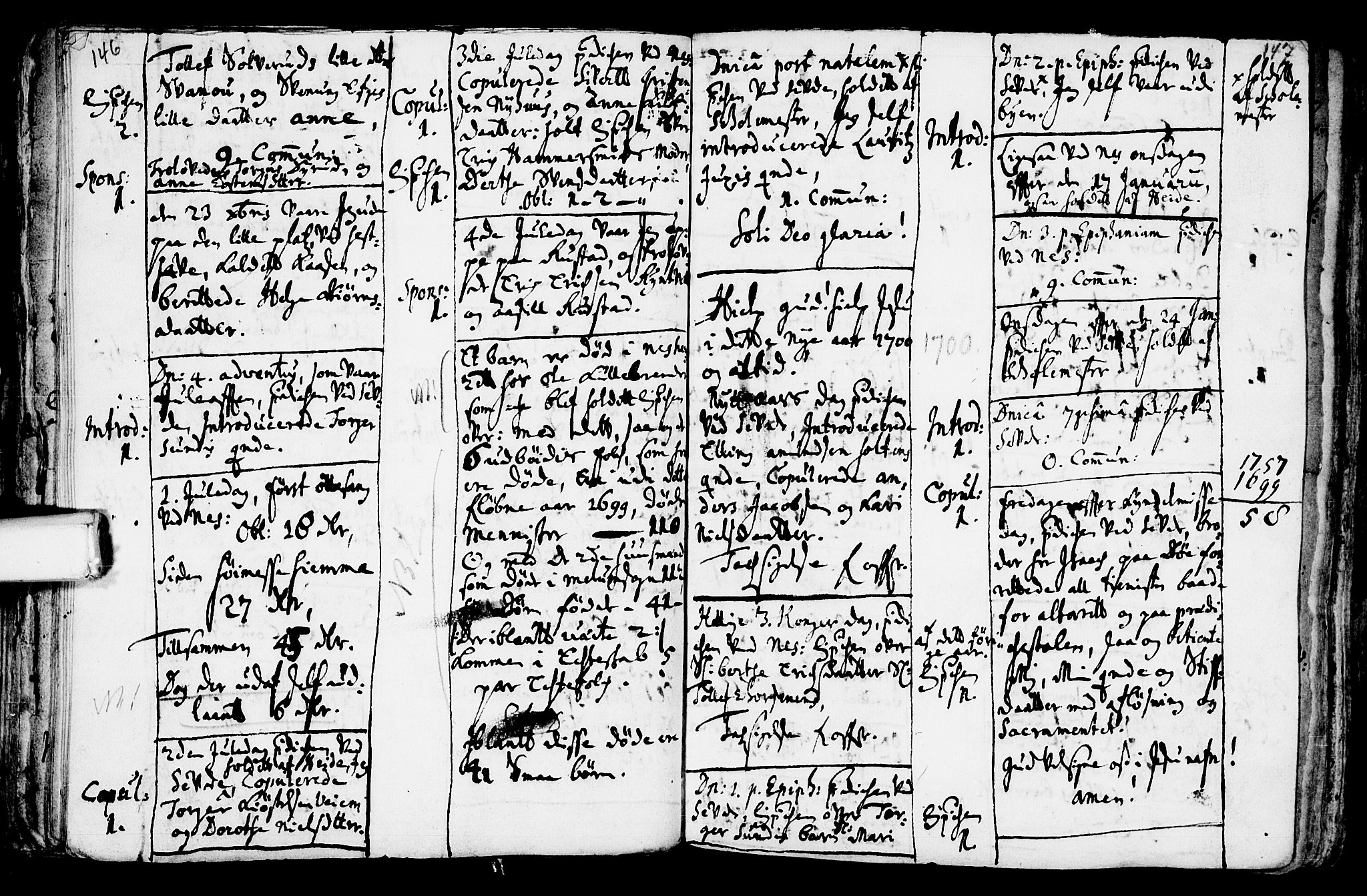 Sauherad kirkebøker, AV/SAKO-A-298/F/Fa/L0002: Parish register (official) no. I 2, 1681-1720, p. 146-147
