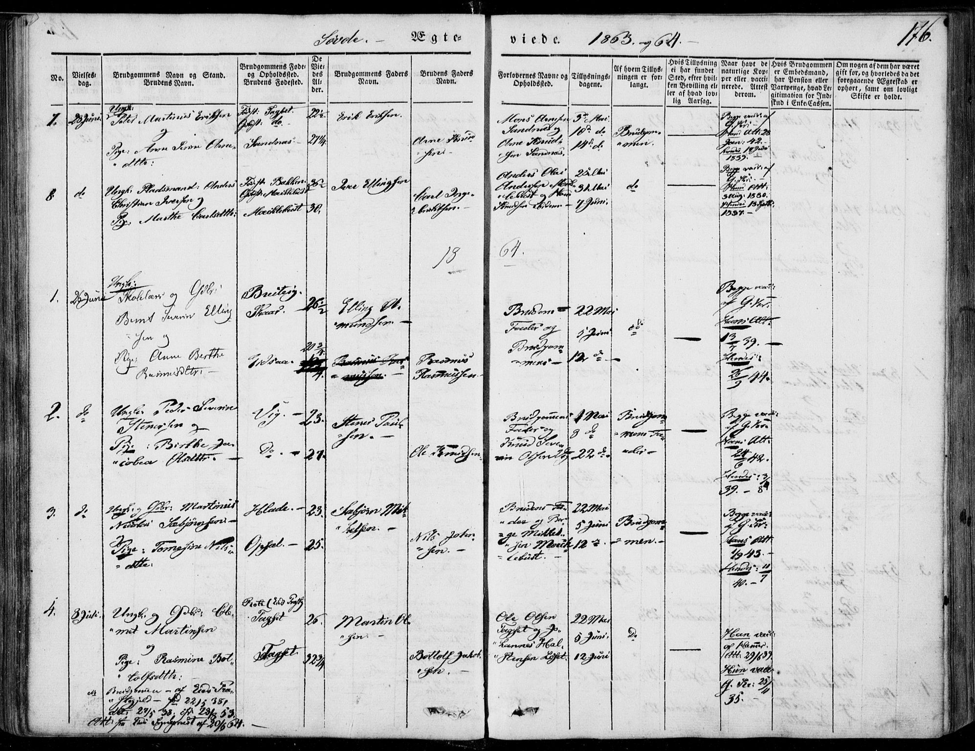 Ministerialprotokoller, klokkerbøker og fødselsregistre - Møre og Romsdal, AV/SAT-A-1454/502/L0023: Parish register (official) no. 502A01, 1844-1873, p. 176