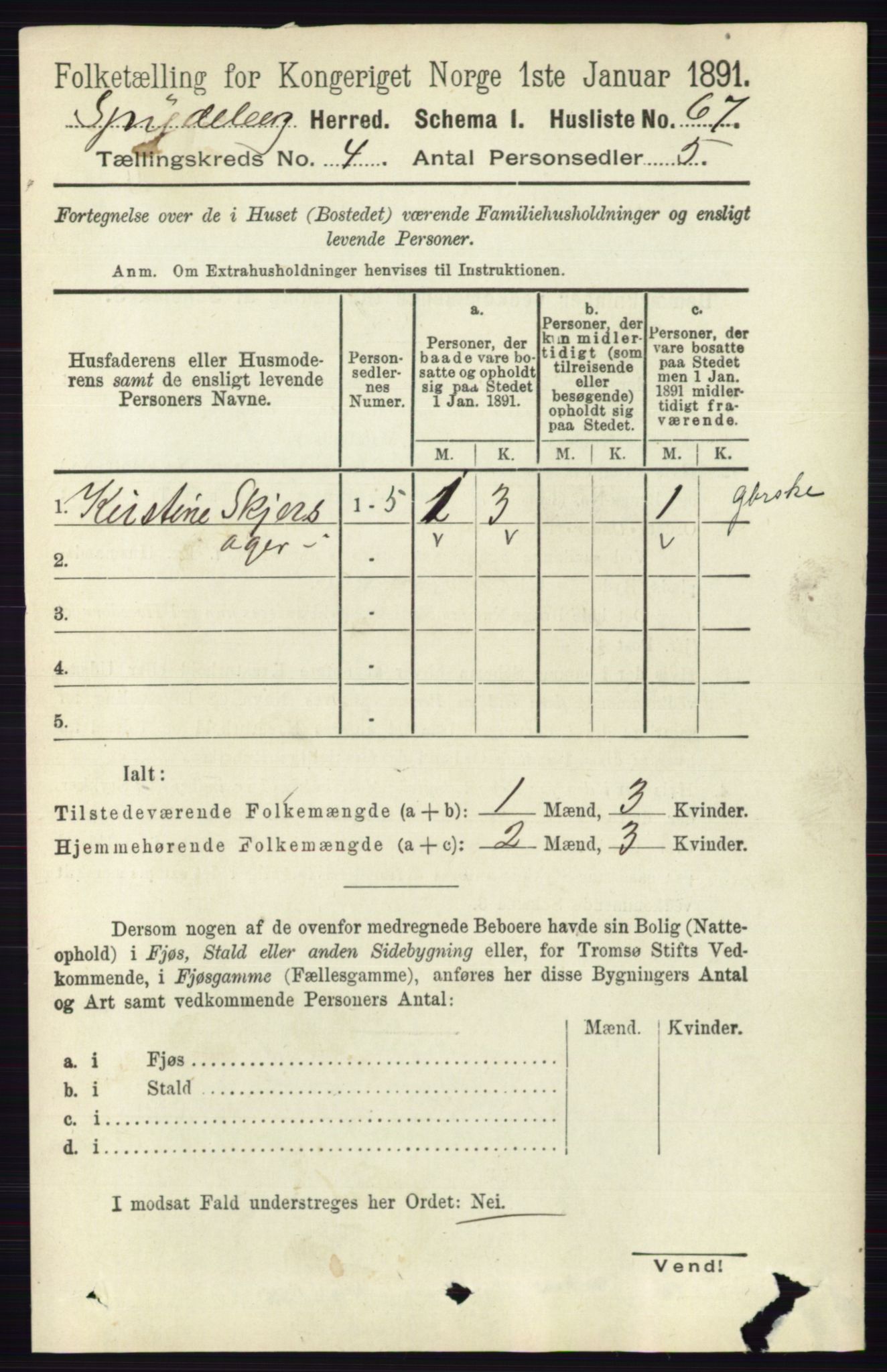 RA, 1891 census for 0123 Spydeberg, 1891, p. 1919