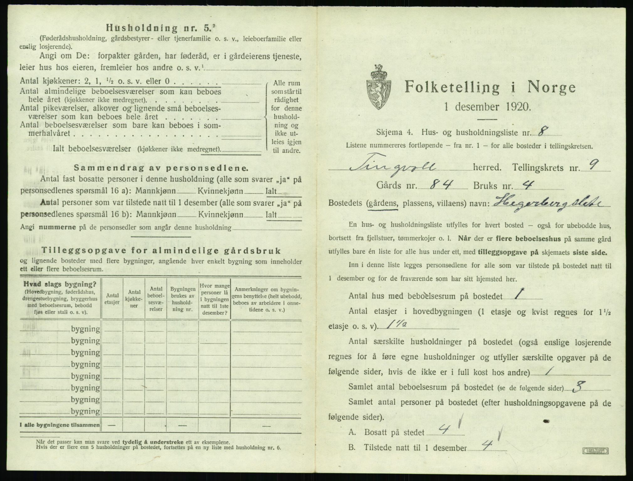 SAT, 1920 census for Tingvoll, 1920, p. 714