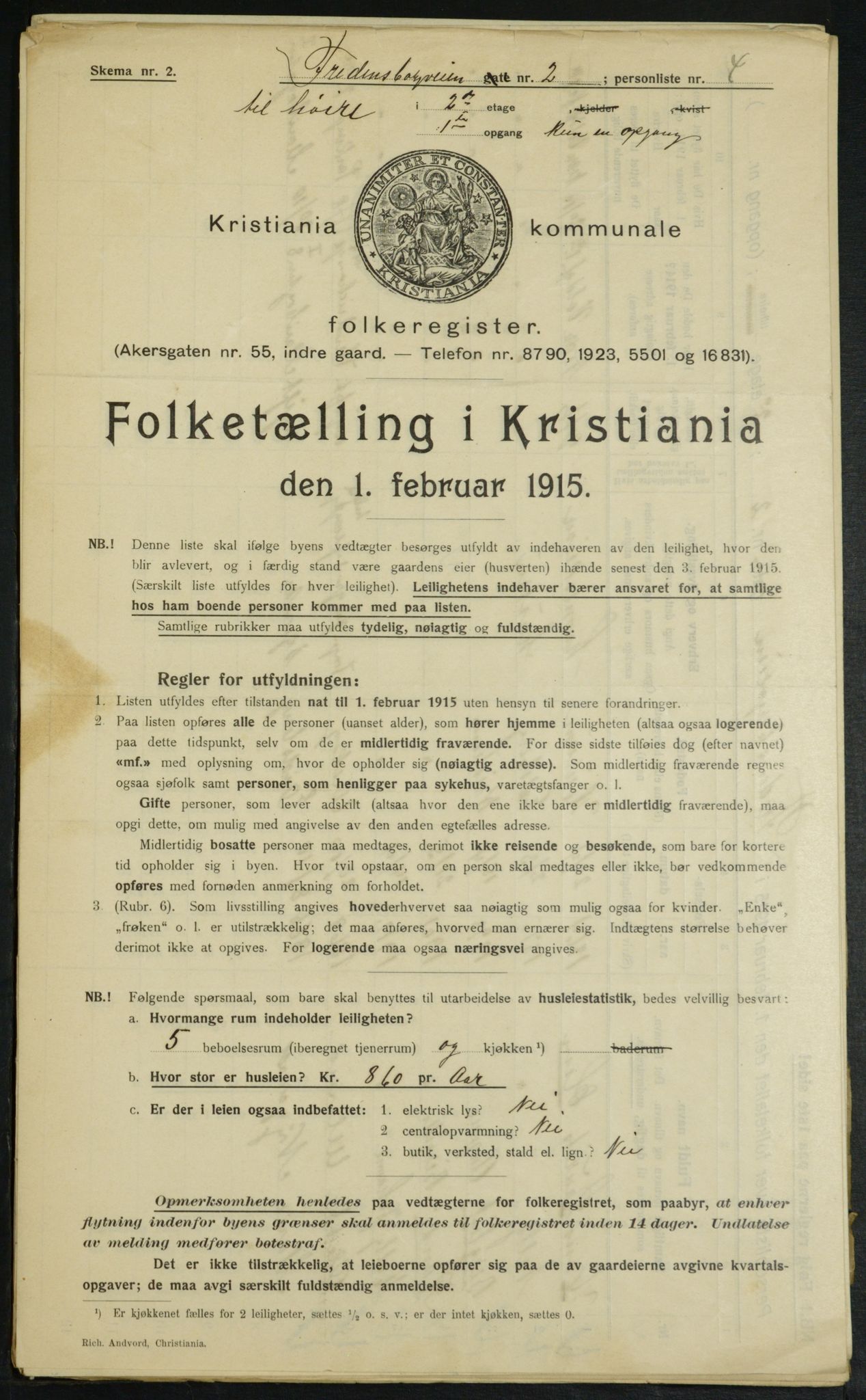 OBA, Municipal Census 1915 for Kristiania, 1915, p. 25041