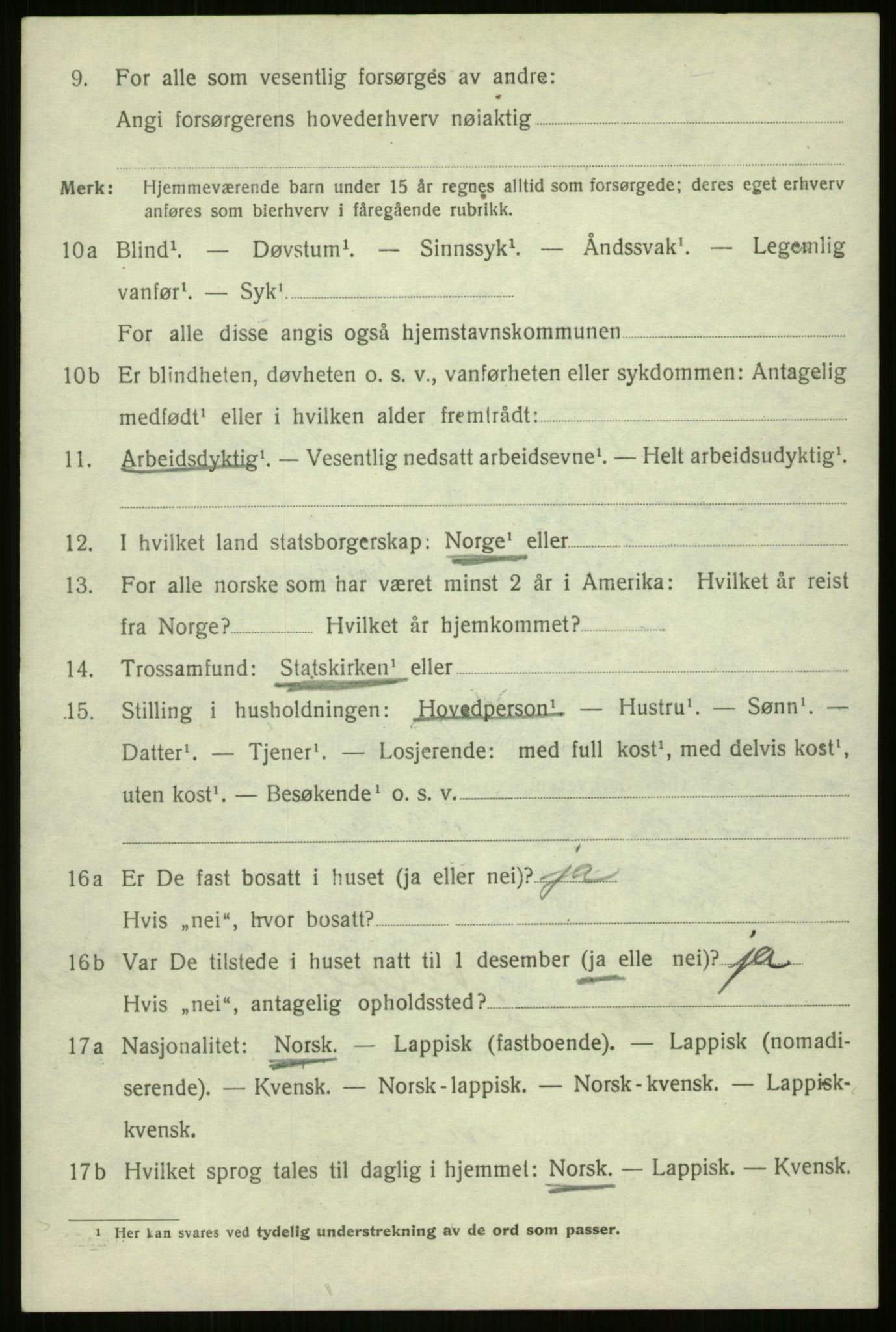 SATØ, 1920 census for Harstad, 1920, p. 3067
