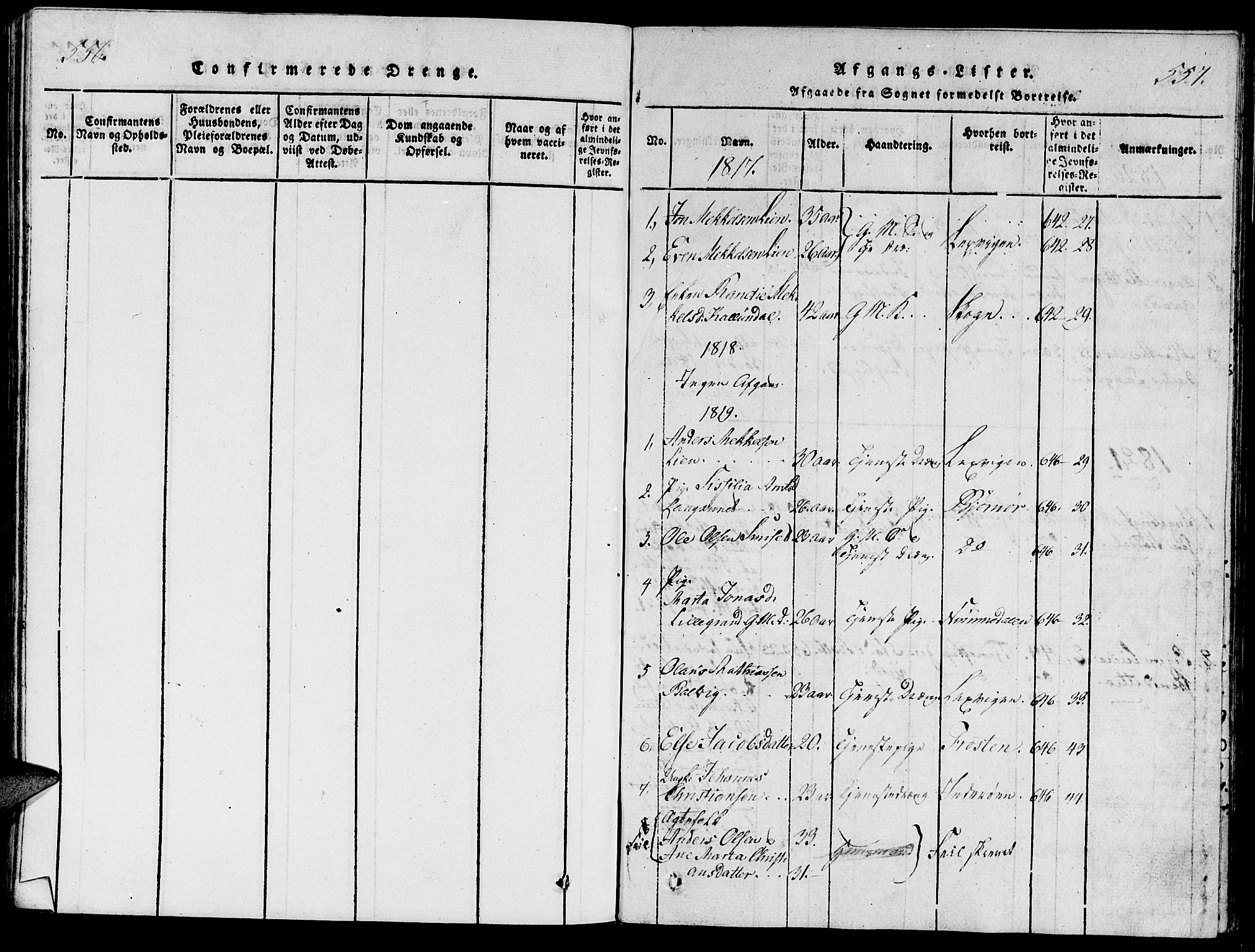 Ministerialprotokoller, klokkerbøker og fødselsregistre - Nord-Trøndelag, SAT/A-1458/733/L0322: Parish register (official) no. 733A01, 1817-1842, p. 556-557