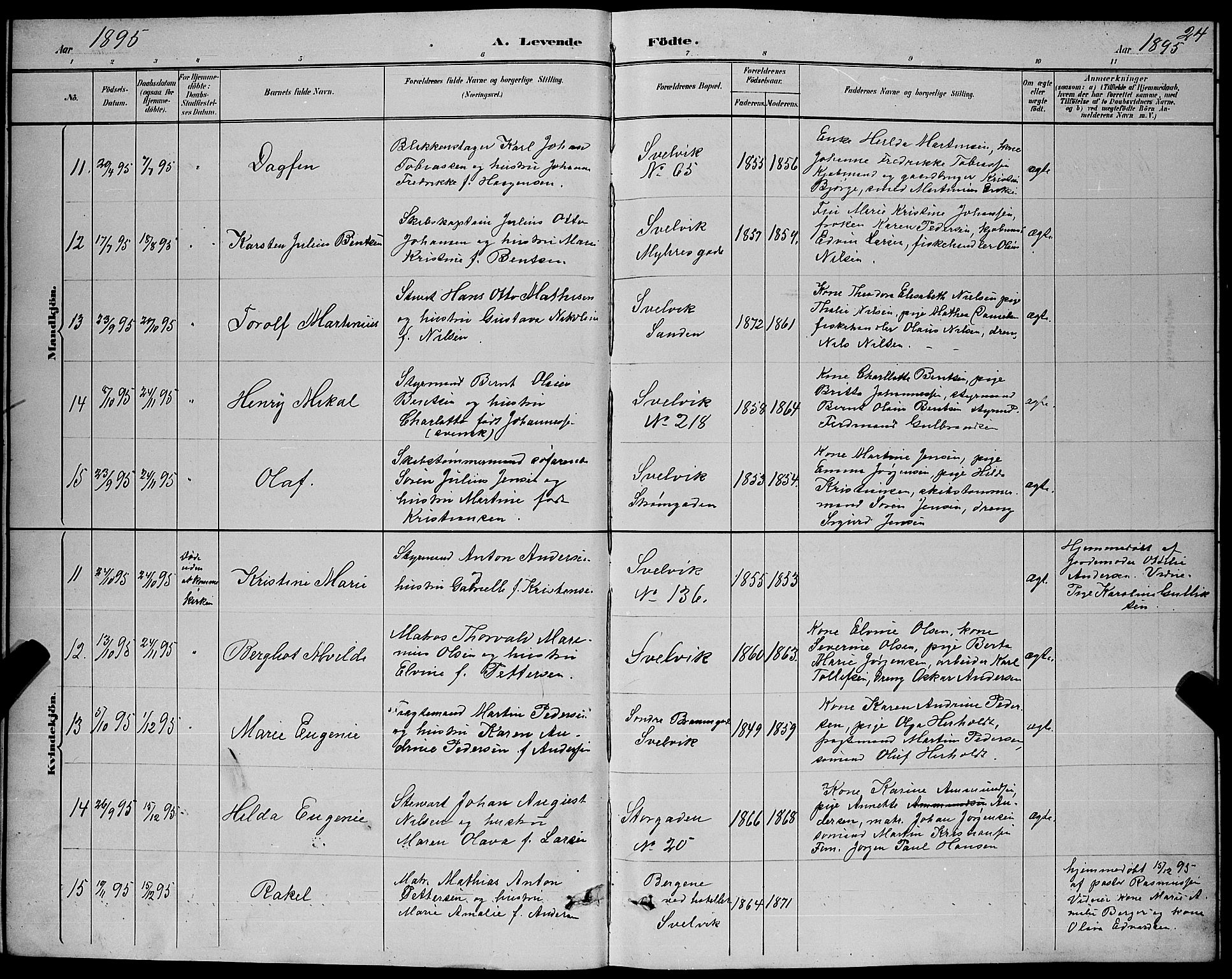 Strømm kirkebøker, AV/SAKO-A-322/G/Gb/L0001: Parish register (copy) no. II 1, 1889-1896, p. 24
