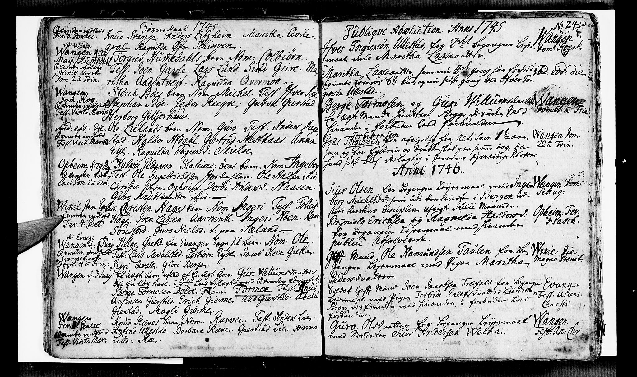 Voss sokneprestembete, SAB/A-79001/H/Haa: Parish register (official) no. A 6, 1744-1752, p. 24