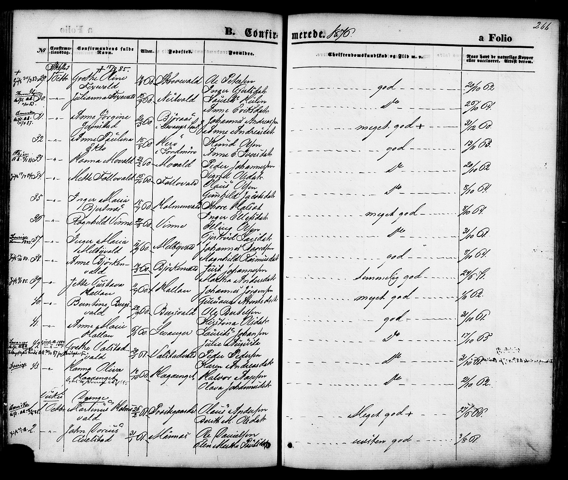 Ministerialprotokoller, klokkerbøker og fødselsregistre - Nord-Trøndelag, AV/SAT-A-1458/723/L0242: Parish register (official) no. 723A11, 1870-1880, p. 266