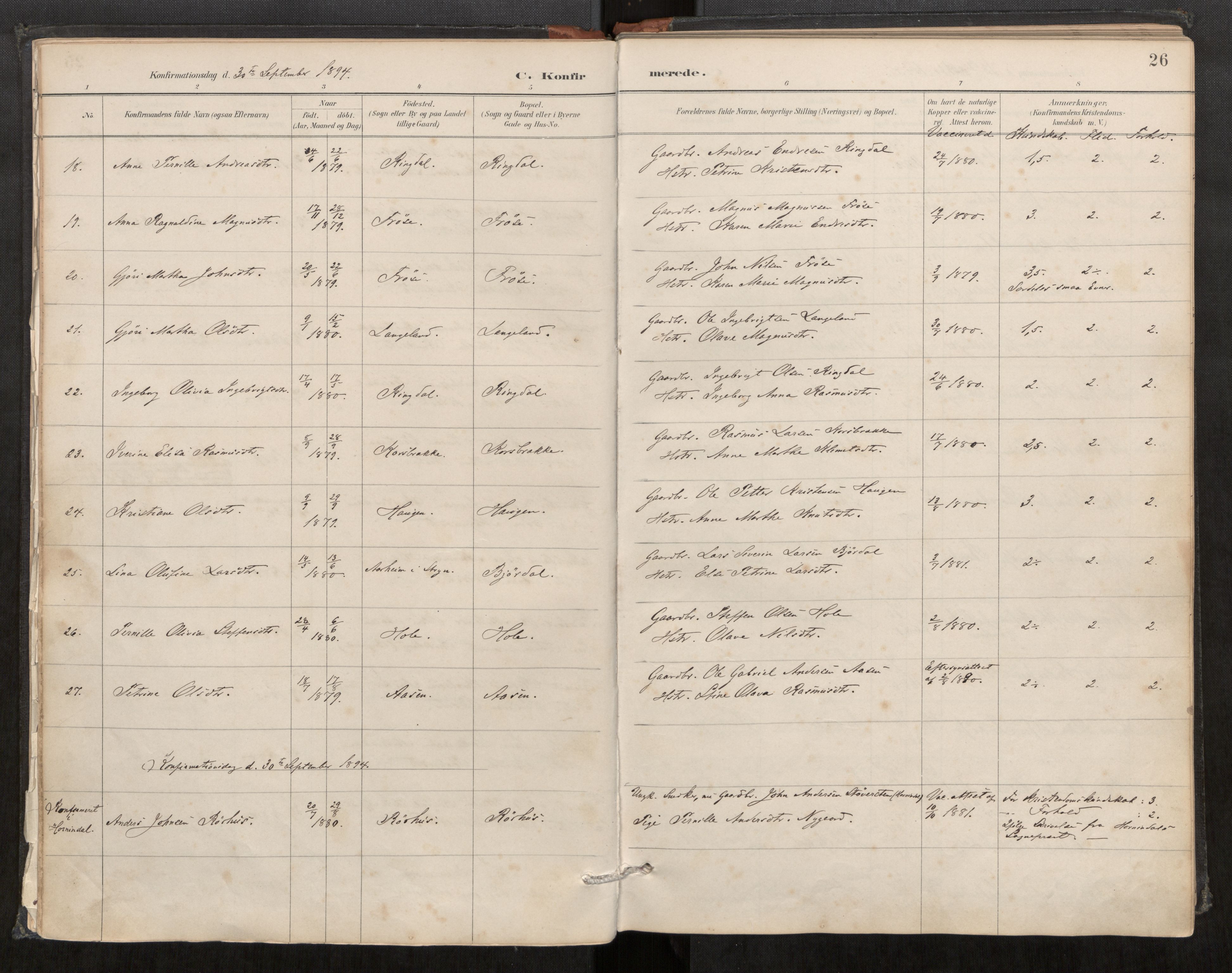 Sunnylven sokneprestkontor, AV/SAT-A-1007/H/Ha/Haa/L0003: Parish register (official) no. 517A10, 1887-1915, p. 26