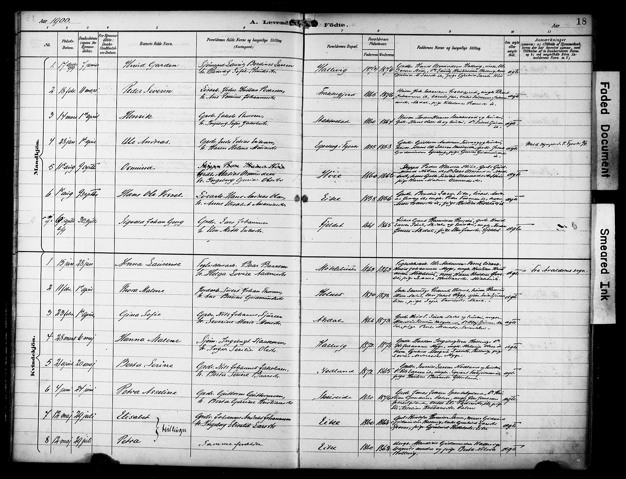 Avaldsnes sokneprestkontor, SAST/A -101851/H/Ha/Haa/L0016: Parish register (official) no. A 16, 1893-1918, p. 18