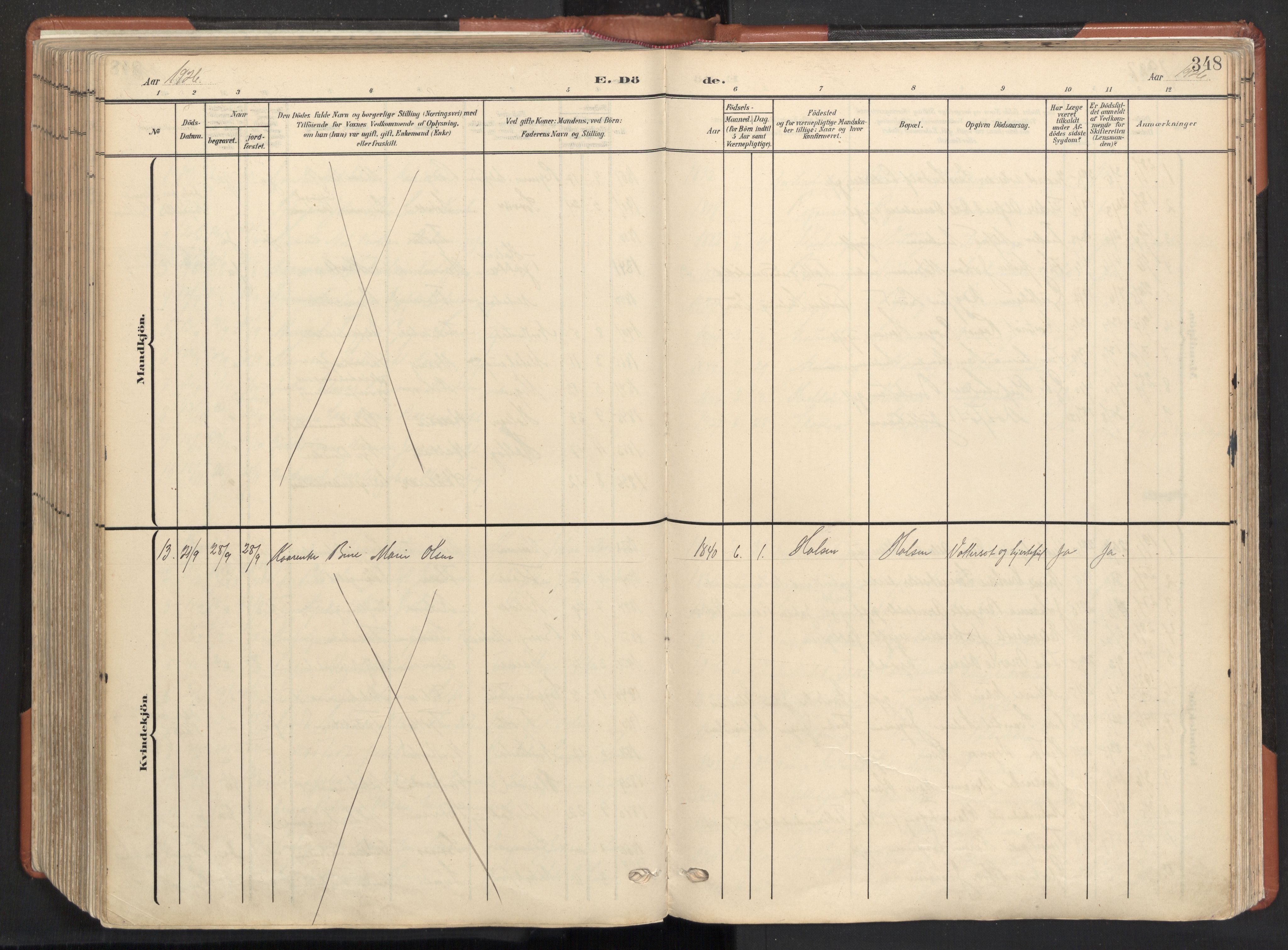 Ministerialprotokoller, klokkerbøker og fødselsregistre - Nordland, AV/SAT-A-1459/817/L0265: Parish register (official) no. 817A05, 1908-1944, p. 348