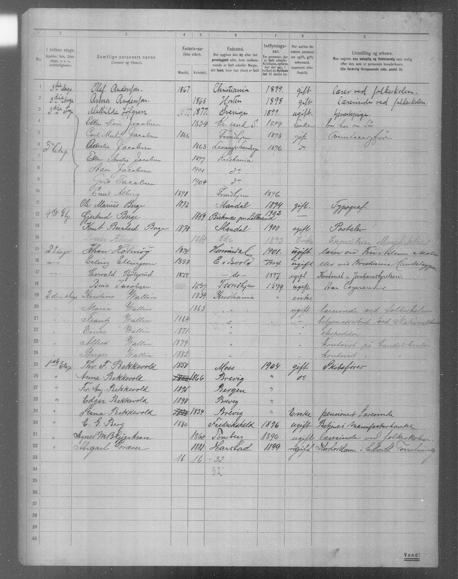 OBA, Municipal Census 1904 for Kristiania, 1904, p. 10384