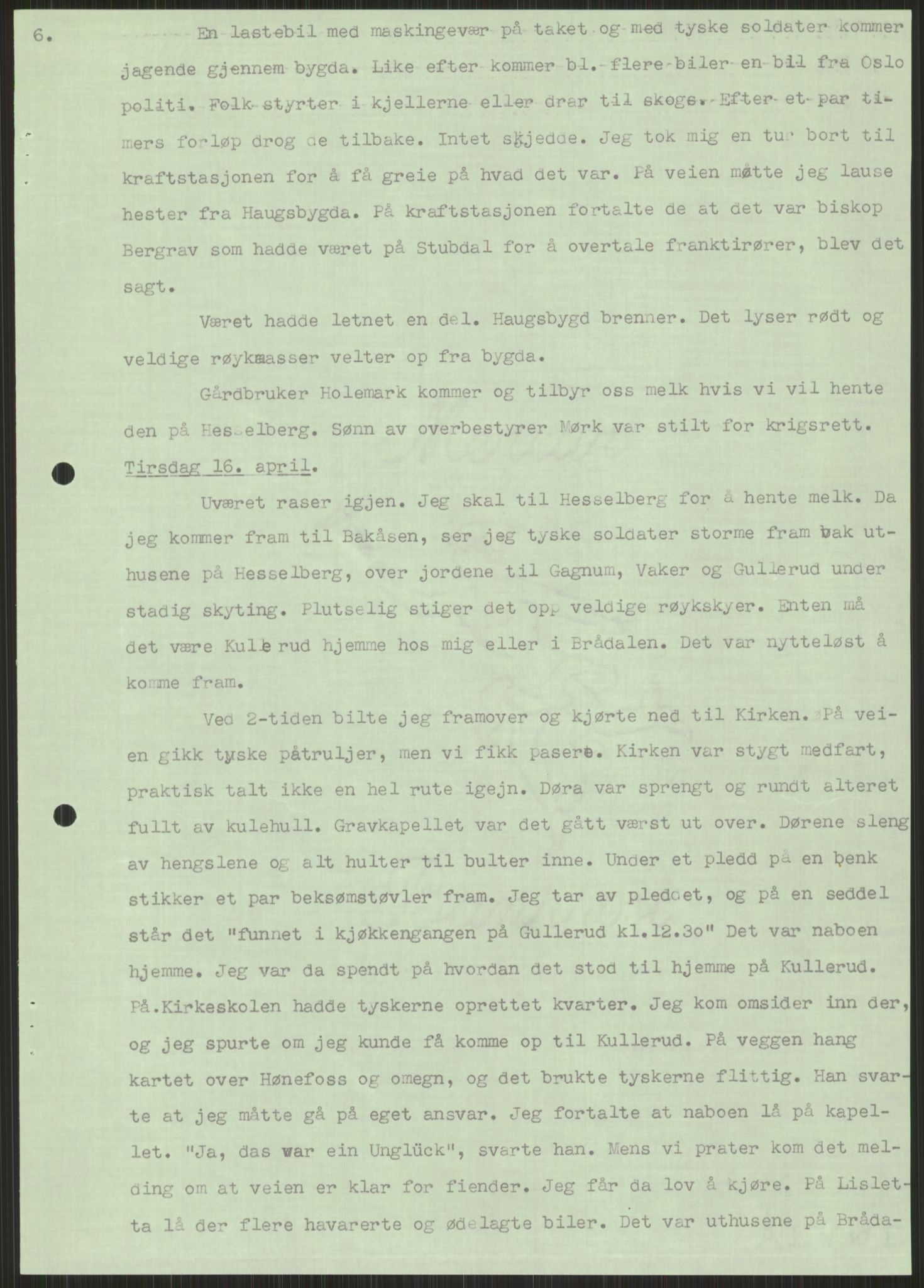 Forsvaret, Forsvarets krigshistoriske avdeling, AV/RA-RAFA-2017/Y/Ya/L0014: II-C-11-31 - Fylkesmenn.  Rapporter om krigsbegivenhetene 1940., 1940, p. 476