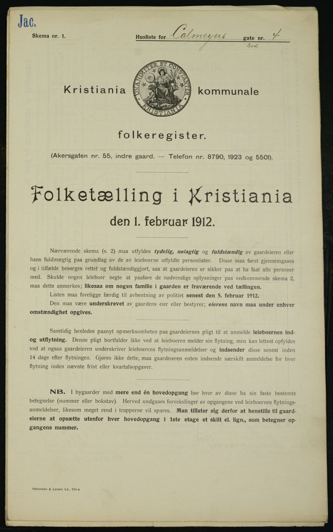 OBA, Municipal Census 1912 for Kristiania, 1912, p. 11247