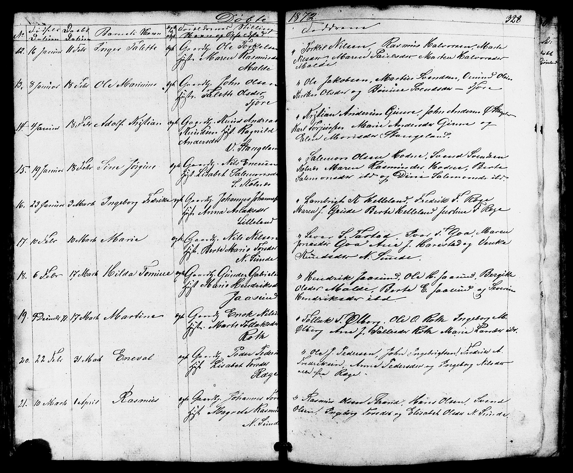 Håland sokneprestkontor, AV/SAST-A-101802/001/30BB/L0002: Parish register (copy) no. B 2, 1845-1872, p. 328