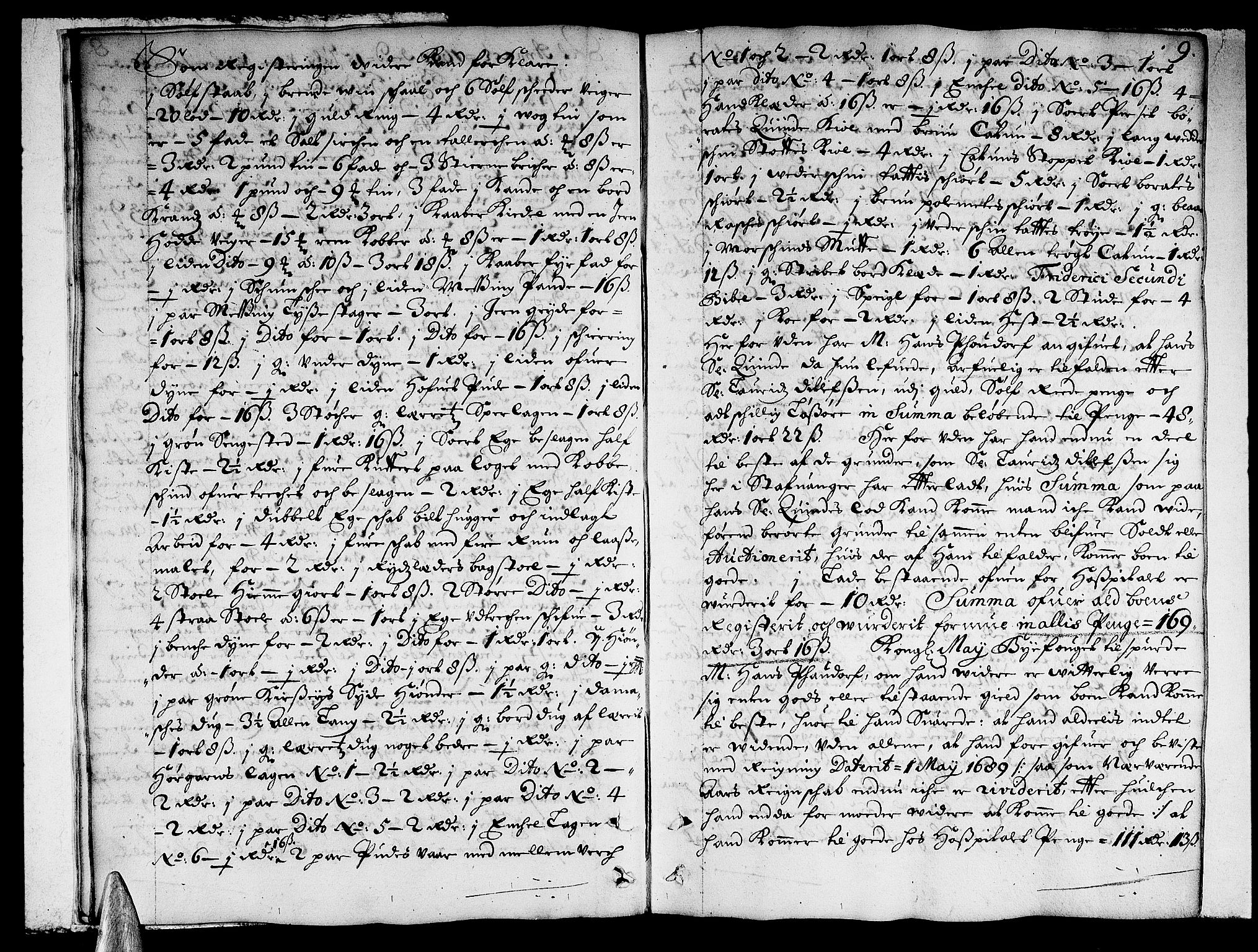 Stavanger byfogd, AV/SAST-A-101408/001/5/50/503BB/L0002: Skifteprotokoll, 1690-1694, p. 8b-9a