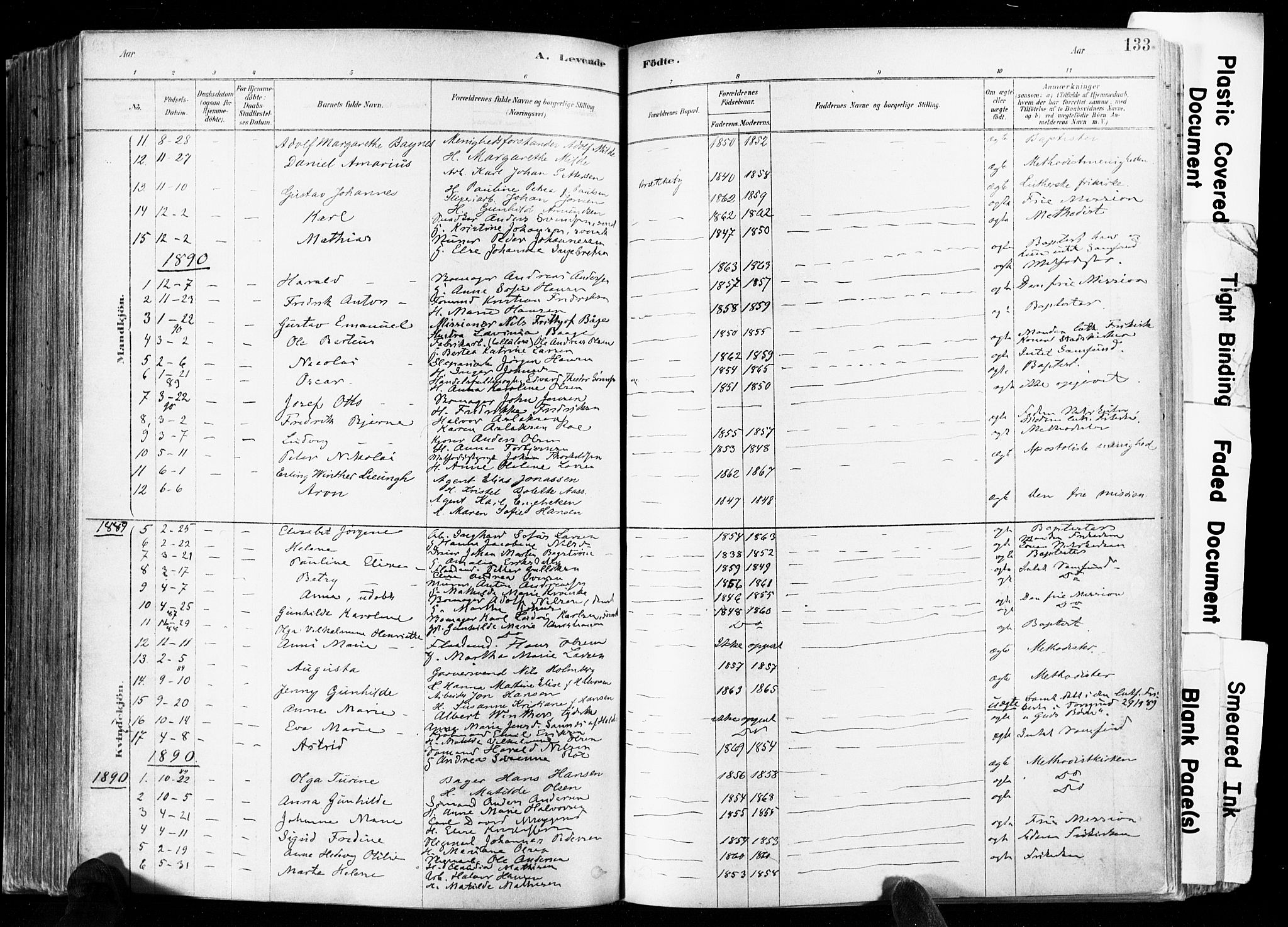 Skien kirkebøker, SAKO/A-302/F/Fa/L0009: Parish register (official) no. 9, 1878-1890, p. 133