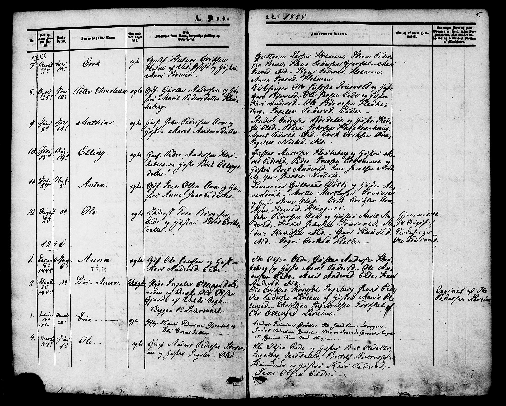 Ministerialprotokoller, klokkerbøker og fødselsregistre - Møre og Romsdal, AV/SAT-A-1454/542/L0552: Parish register (official) no. 542A02, 1854-1884, p. 5