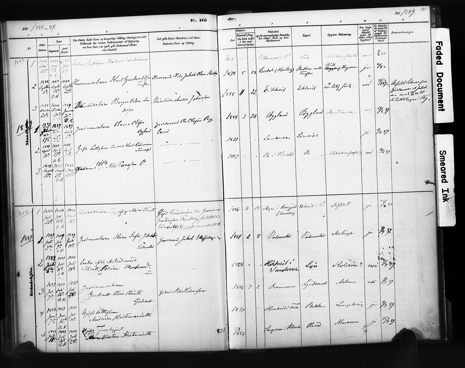 Ramnes kirkebøker, AV/SAKO-A-314/F/Fc/L0001: Parish register (official) no. III 1, 1878-1899, p. 186-187