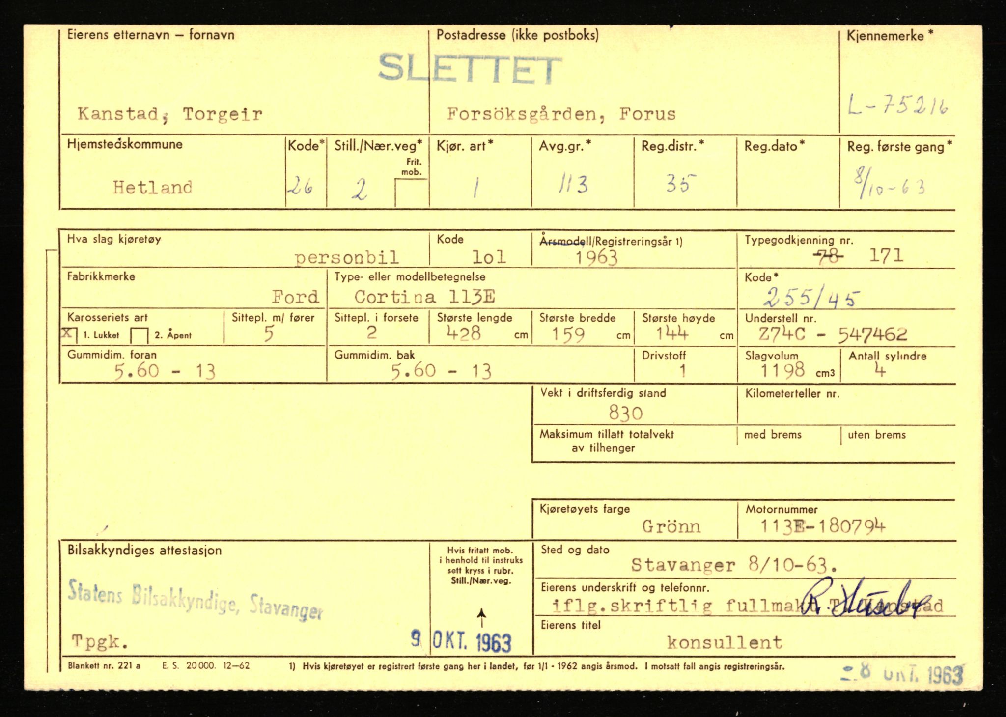 Stavanger trafikkstasjon, AV/SAST-A-101942/0/F/L0068: L-75000 - L-76799, 1930-1971, p. 257