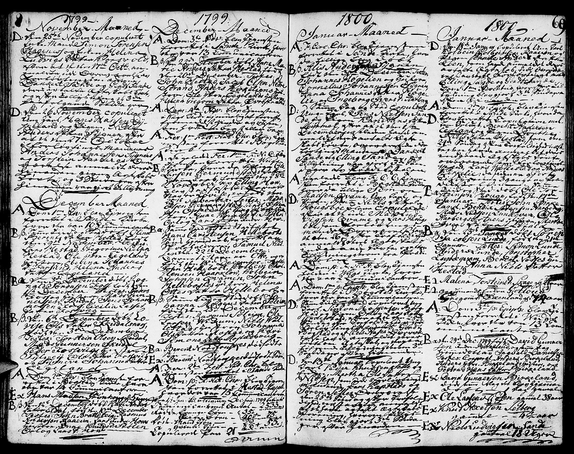 Gaular sokneprestembete, AV/SAB-A-80001/H/Haa: Parish register (official) no. A 2, 1785-1821, p. 69