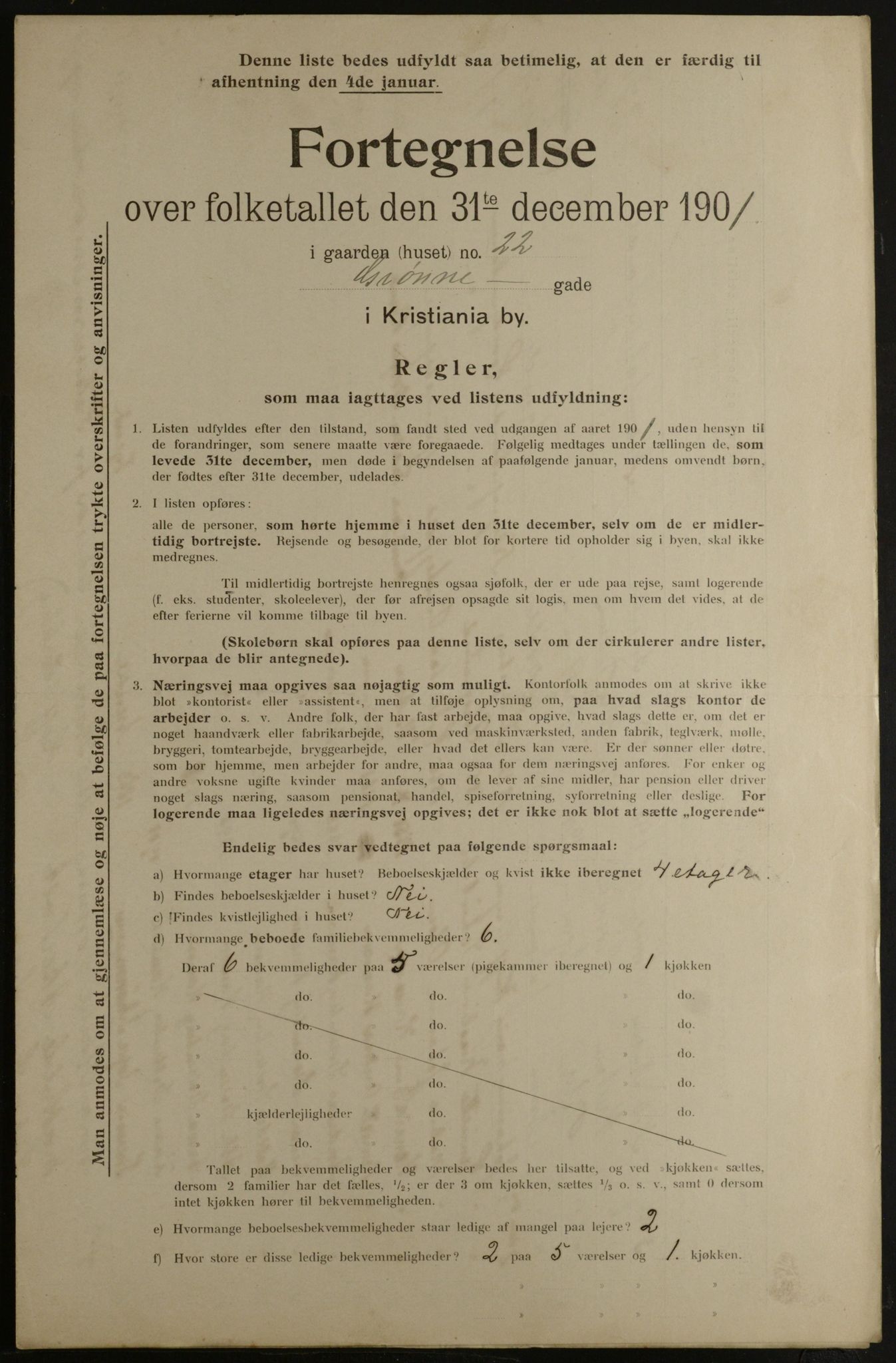 OBA, Municipal Census 1901 for Kristiania, 1901, p. 5267