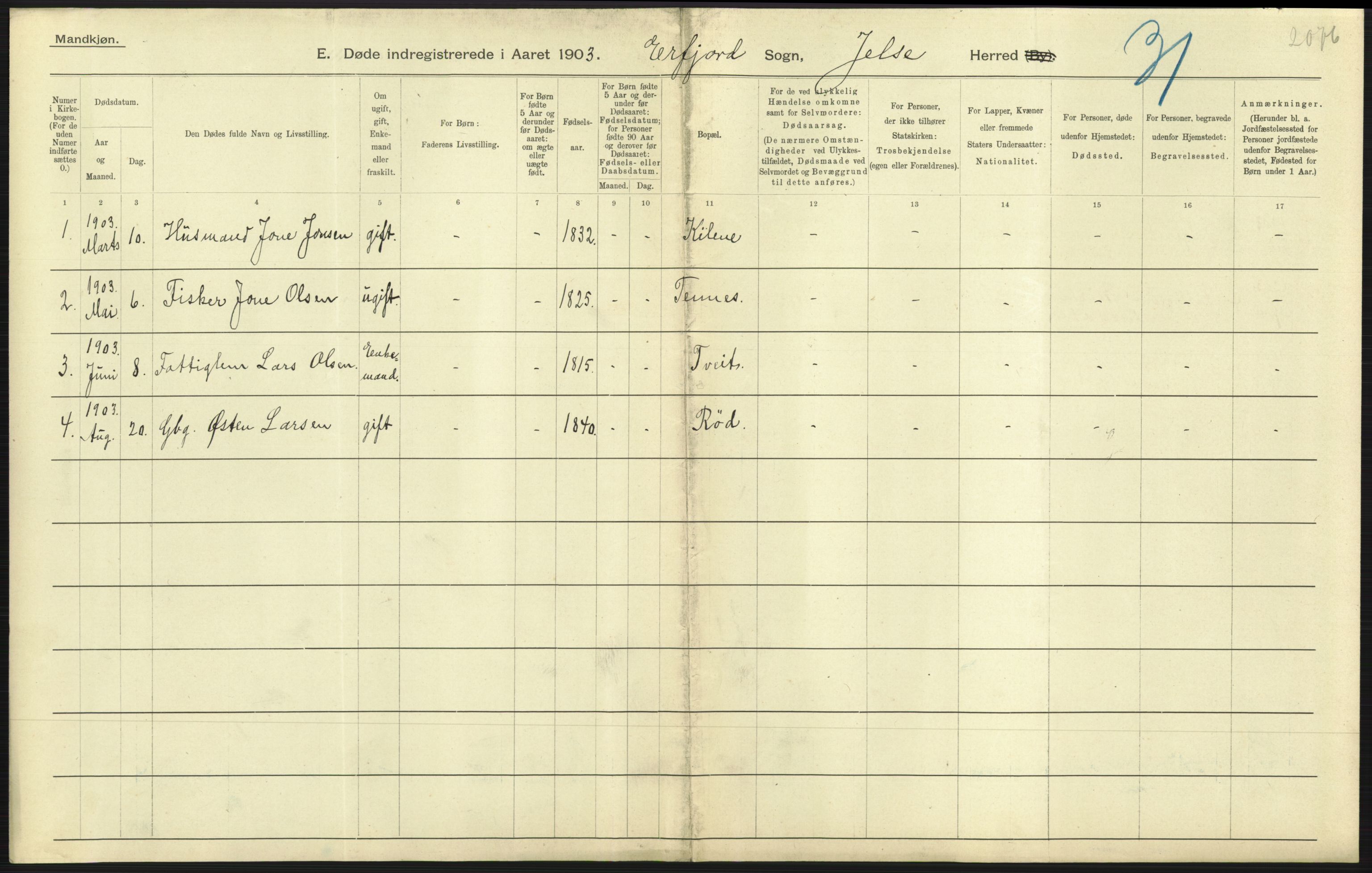 Statistisk sentralbyrå, Sosiodemografiske emner, Befolkning, AV/RA-S-2228/D/Df/Dfa/Dfaa/L0012: Stavanger amt: Fødte, gifte, døde, 1903, p. 639