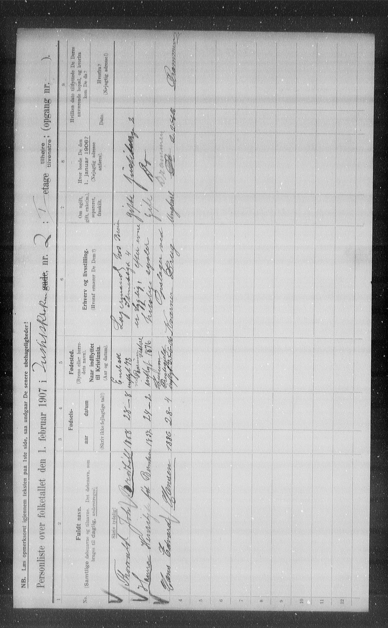 OBA, Municipal Census 1907 for Kristiania, 1907, p. 24306