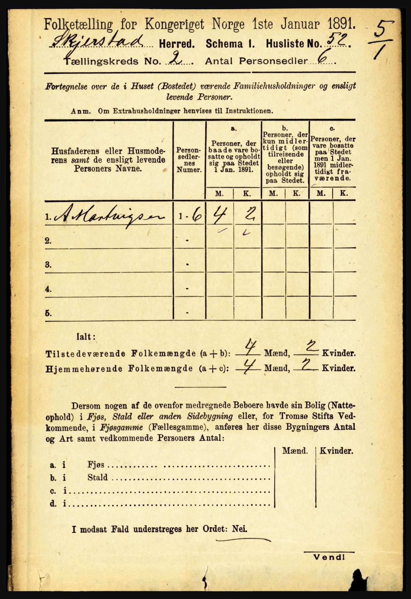 RA, 1891 census for 1842 Skjerstad, 1891, p. 347