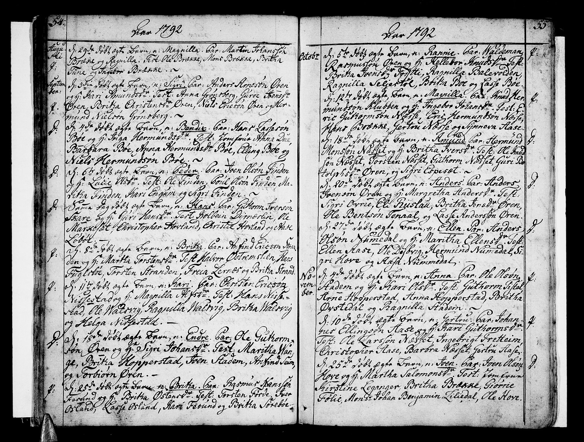 Vik sokneprestembete, SAB/A-81501: Parish register (official) no. A 5, 1787-1820, p. 54-55
