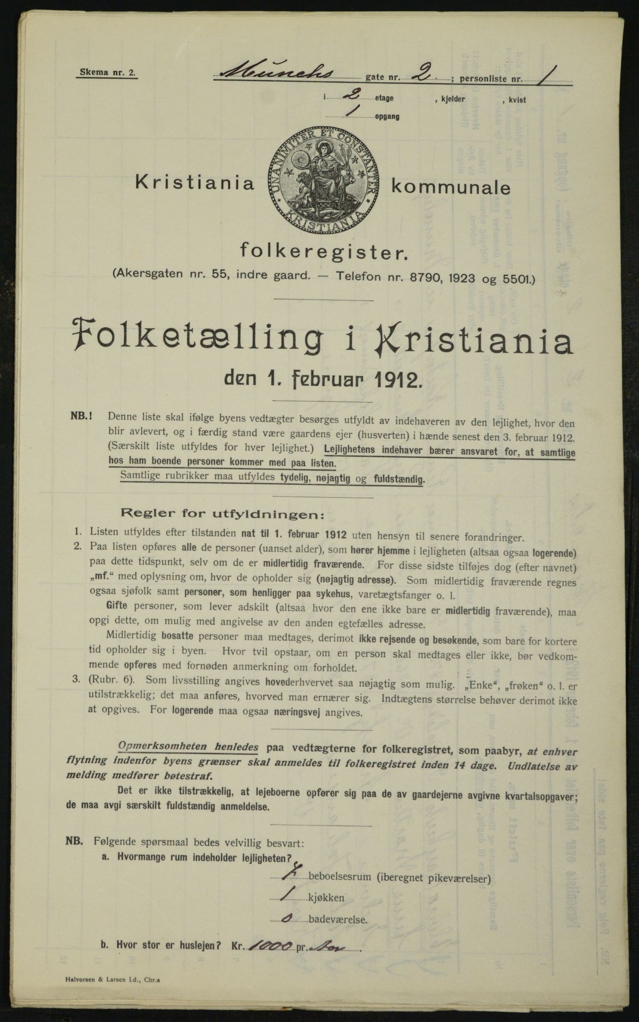 OBA, Municipal Census 1912 for Kristiania, 1912, p. 67132