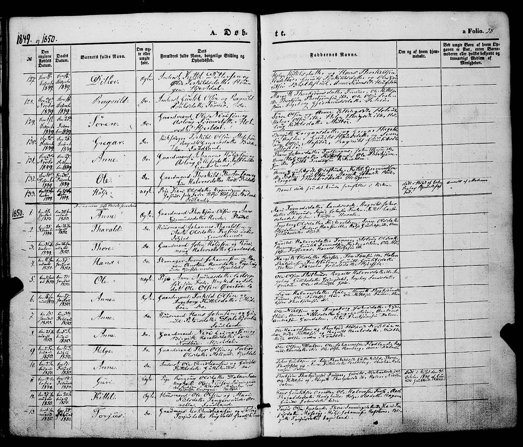 Hjartdal kirkebøker, AV/SAKO-A-270/F/Fa/L0008: Parish register (official) no. I 8, 1844-1859, p. 28